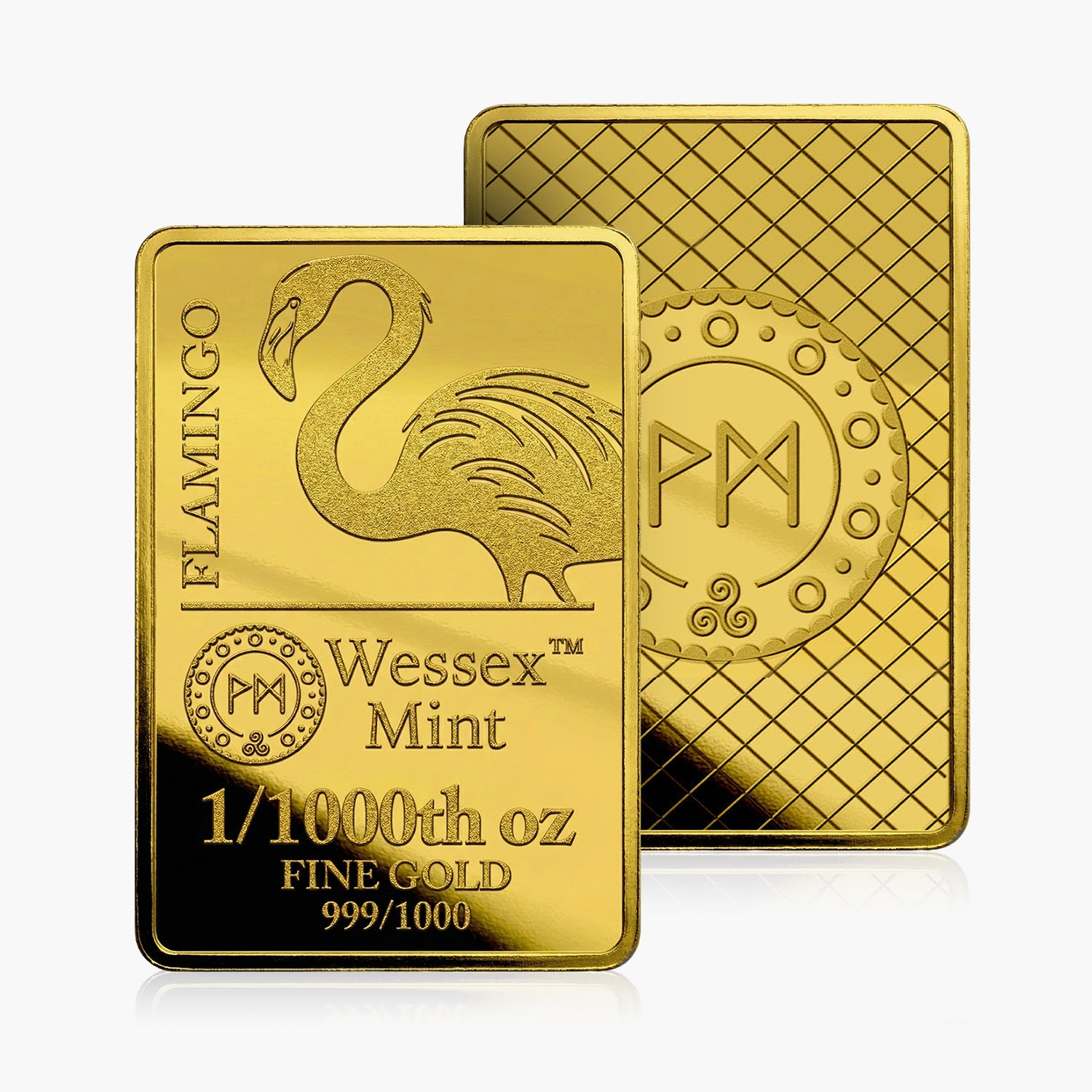 Wessex Mint 1/1000th oz Flamingo Solid Gold Bar