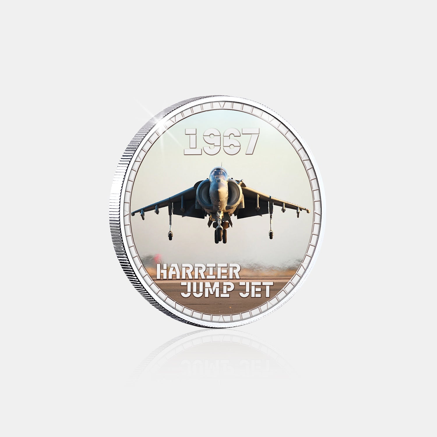 Wings of Britain Harrier Jump Jet Silver Plated BU Commemorative
