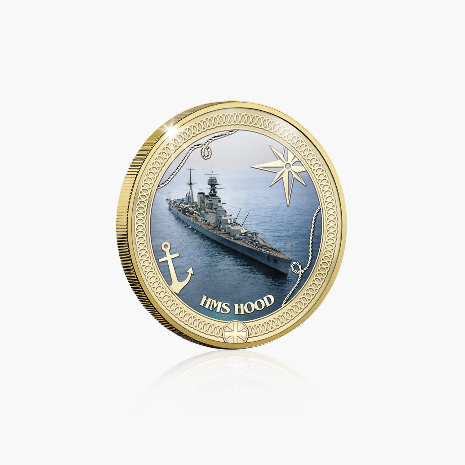 Britannia at Sea HMS Hood Gold Plated BU Commemorative