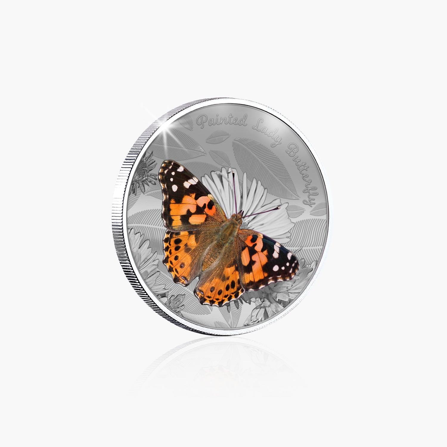 British Wildlife Painted Lady Butterfly Silver Plated BU Commemorative