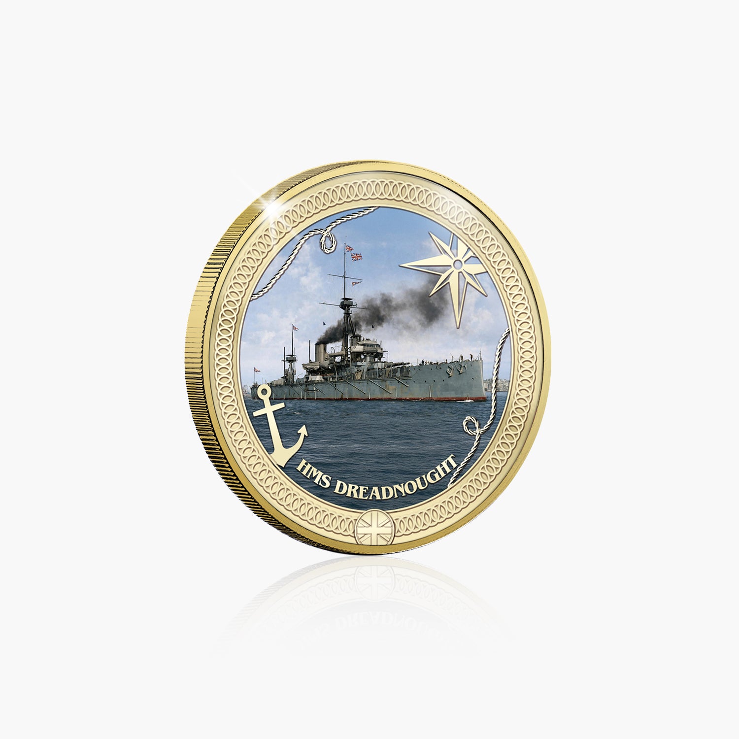 Britannia at Sea HMS Dreadnought Gold Plated BU Commemorative
