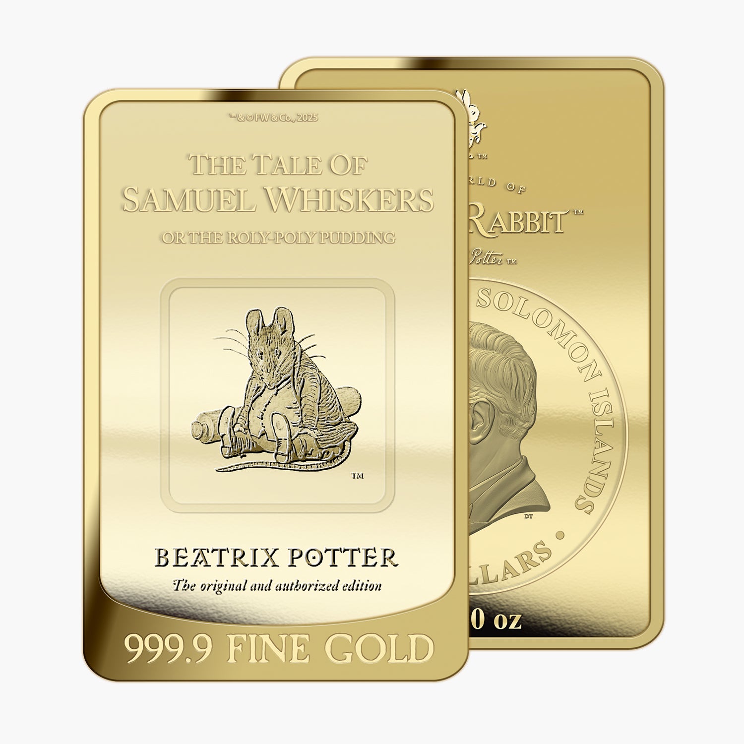 The Tales of Beatrix Potter - Samuel Whiskers Solid Gold Bar