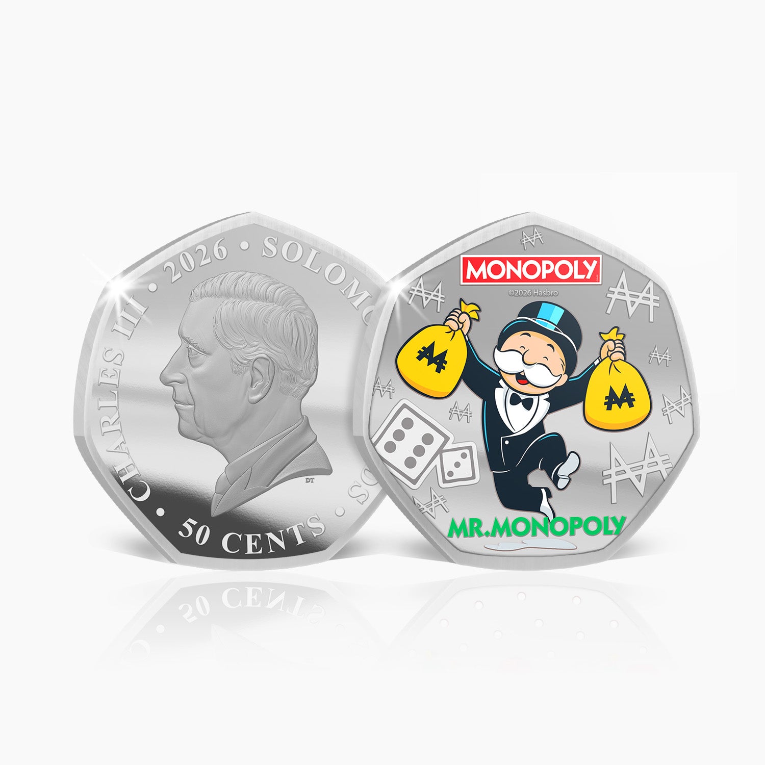 Legends of the Board - Mr Monopoly 2026 Silver Plated BU Coin