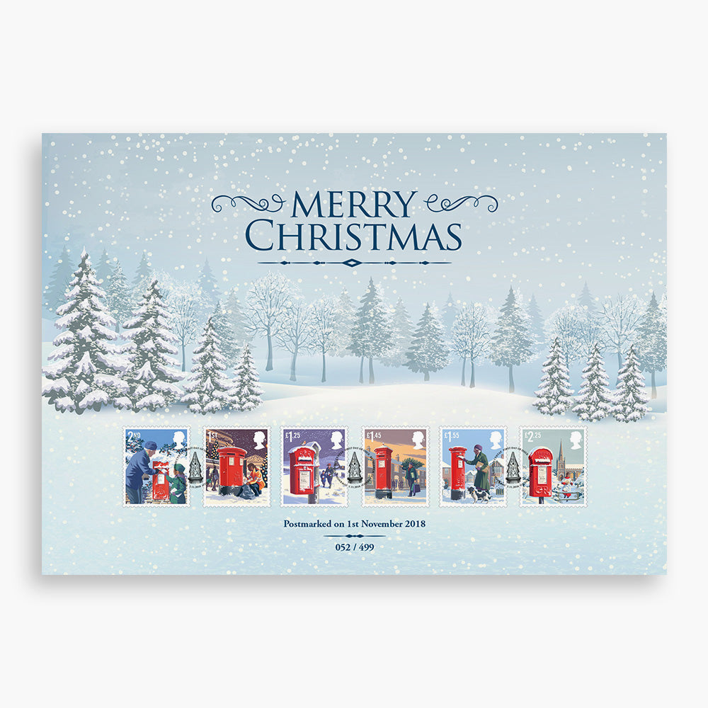 Carte de collection de timbres de boîte aux lettres de Noël 2018