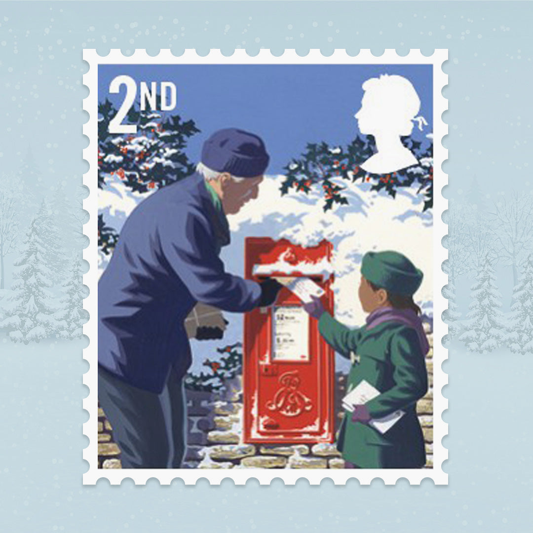 Carte de collection de timbres de boîte aux lettres de Noël 2018