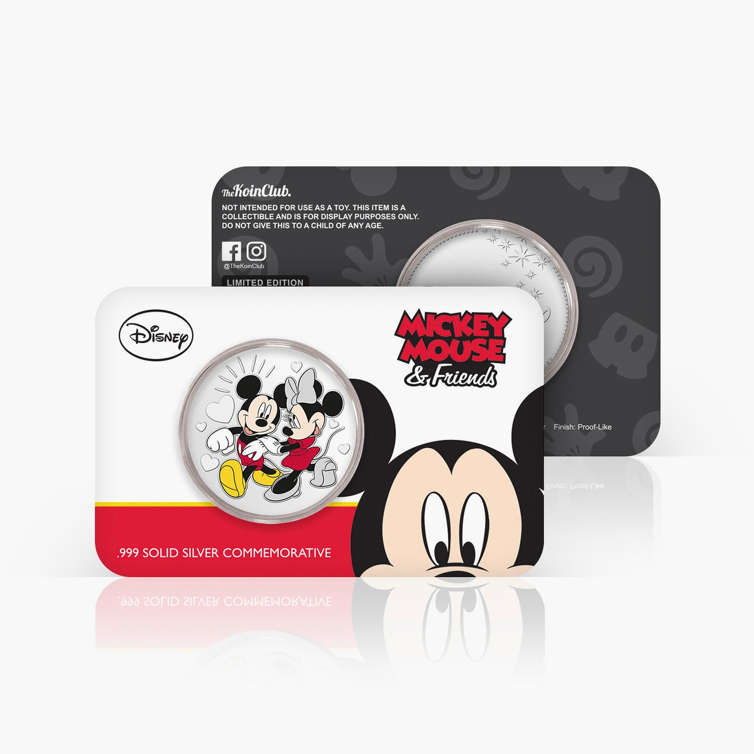Mickey et Minnie en argent pur 32 mm commémoratif