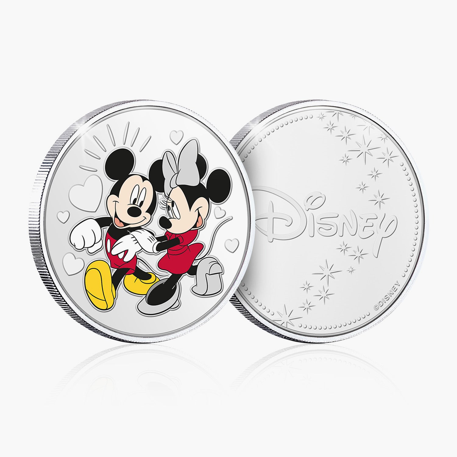 Mickey And Minnie Pure Silver 32mm Commemorative
