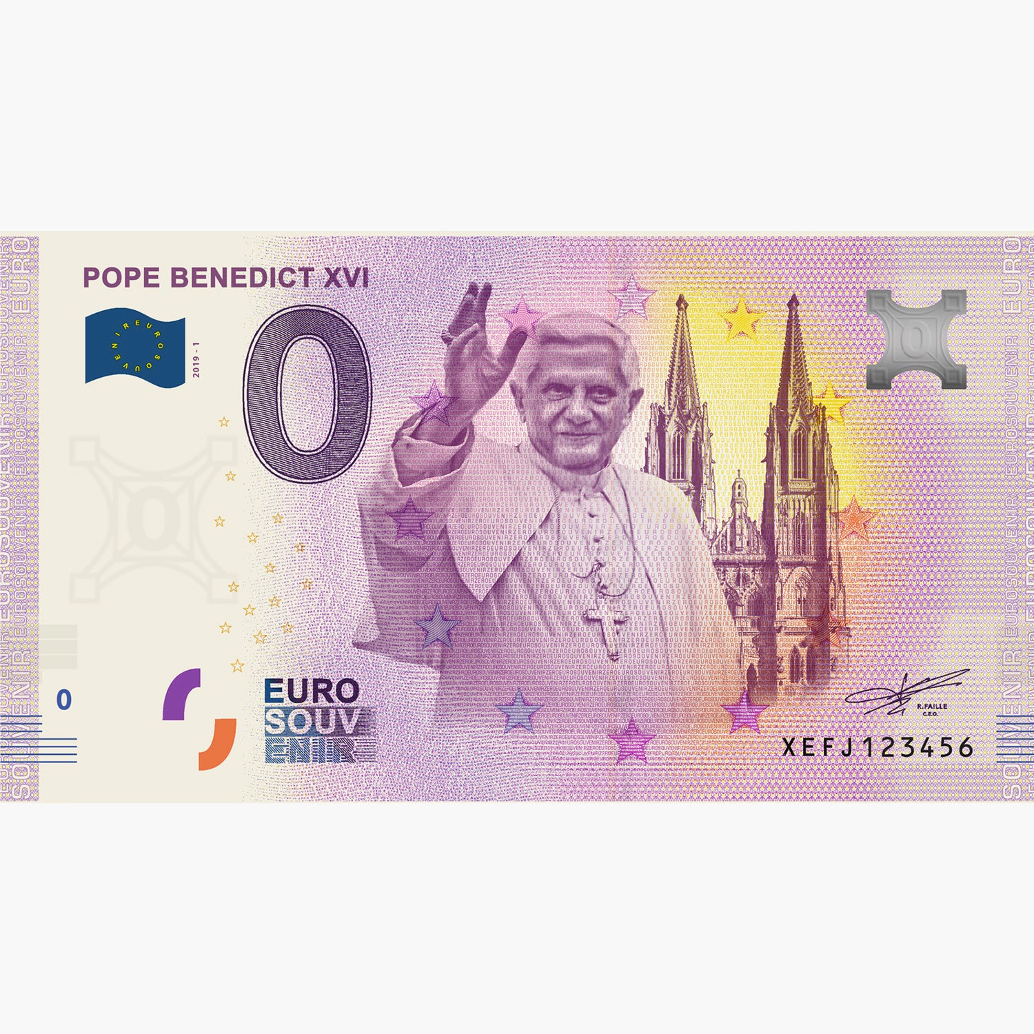 Billet Souvenir de 0 Euro - Pape Benoît XVI