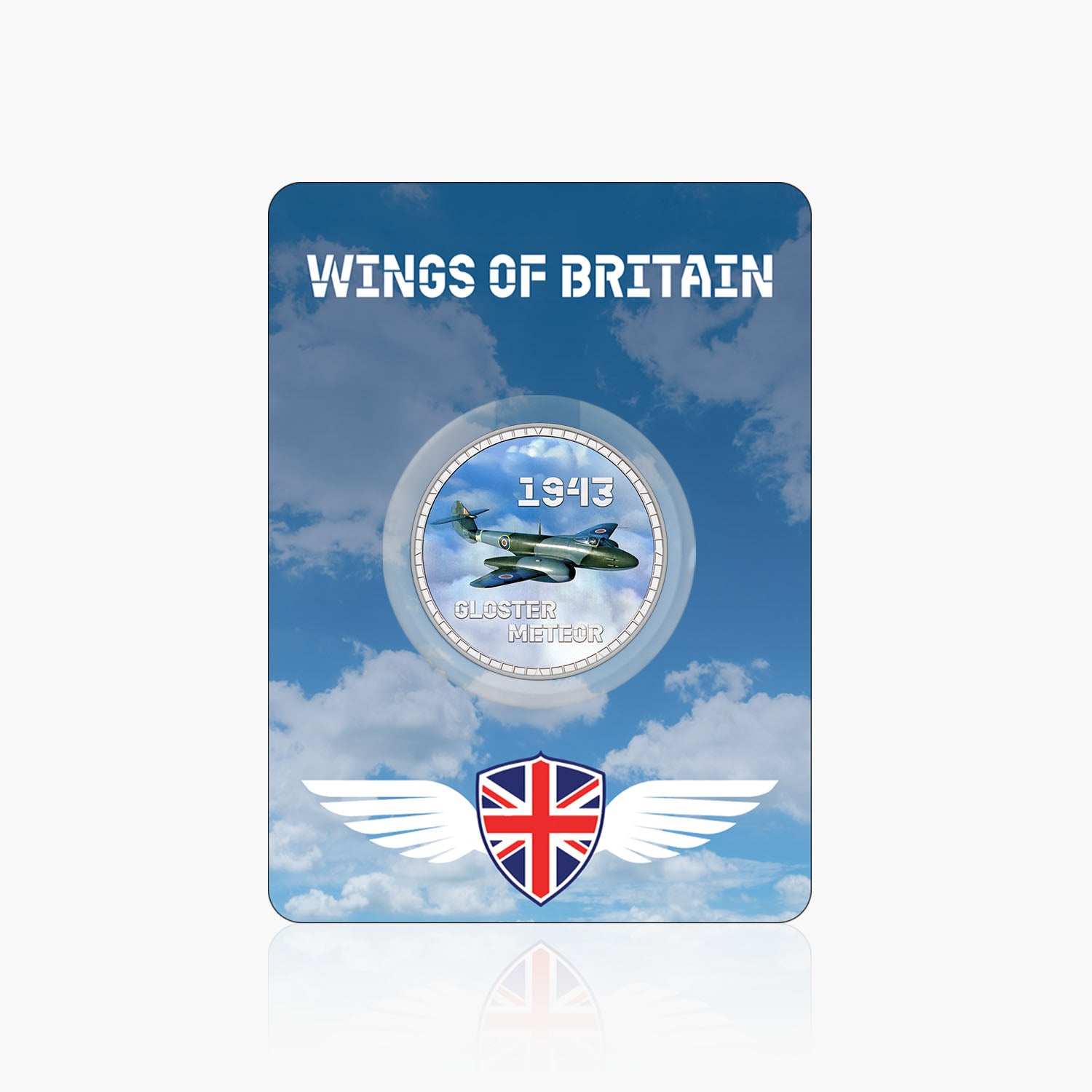 Wings of Britain Gloster Meteor Silver Plated BU Commemorative