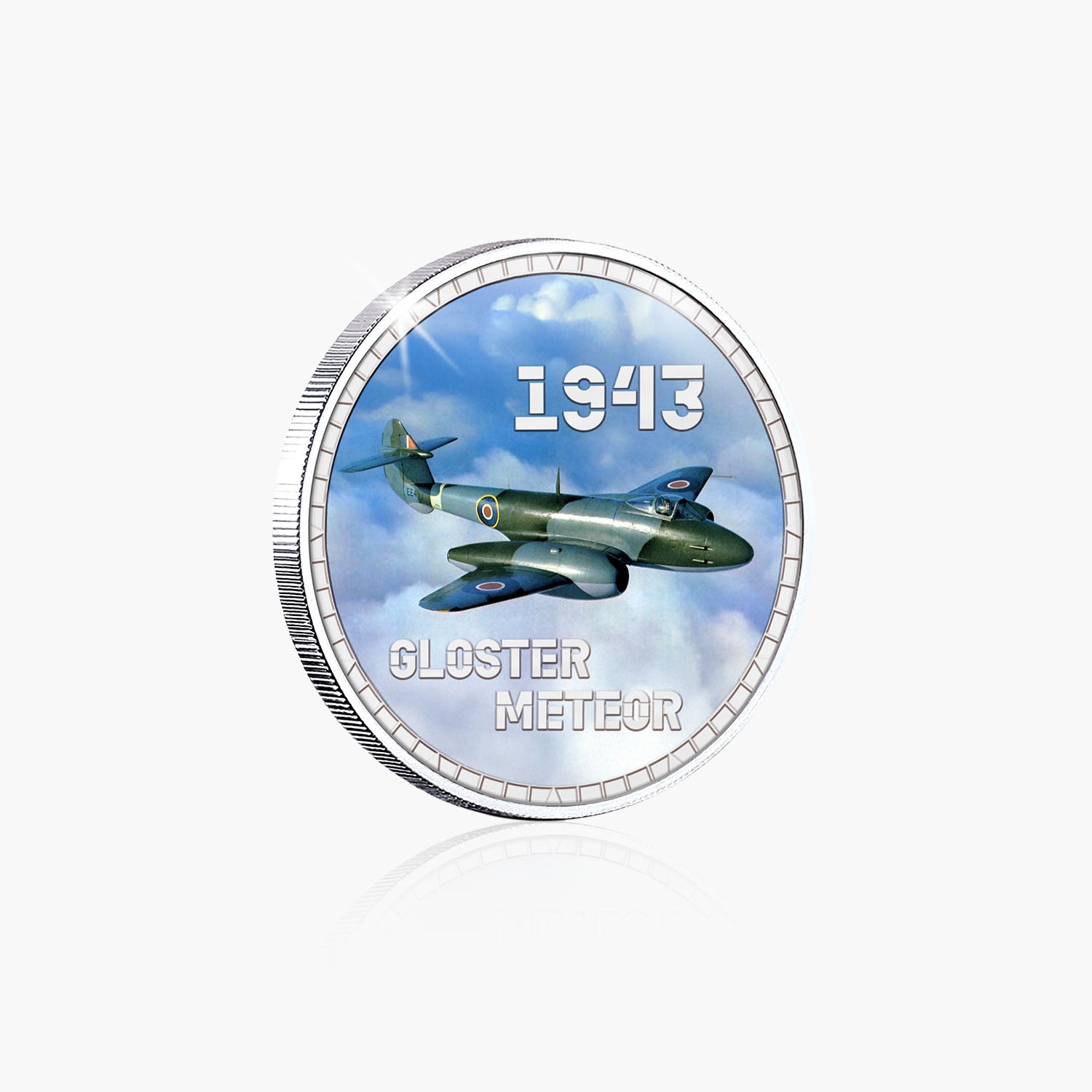 Wings of Britain Gloster Meteor Silver Plated BU Commemorative