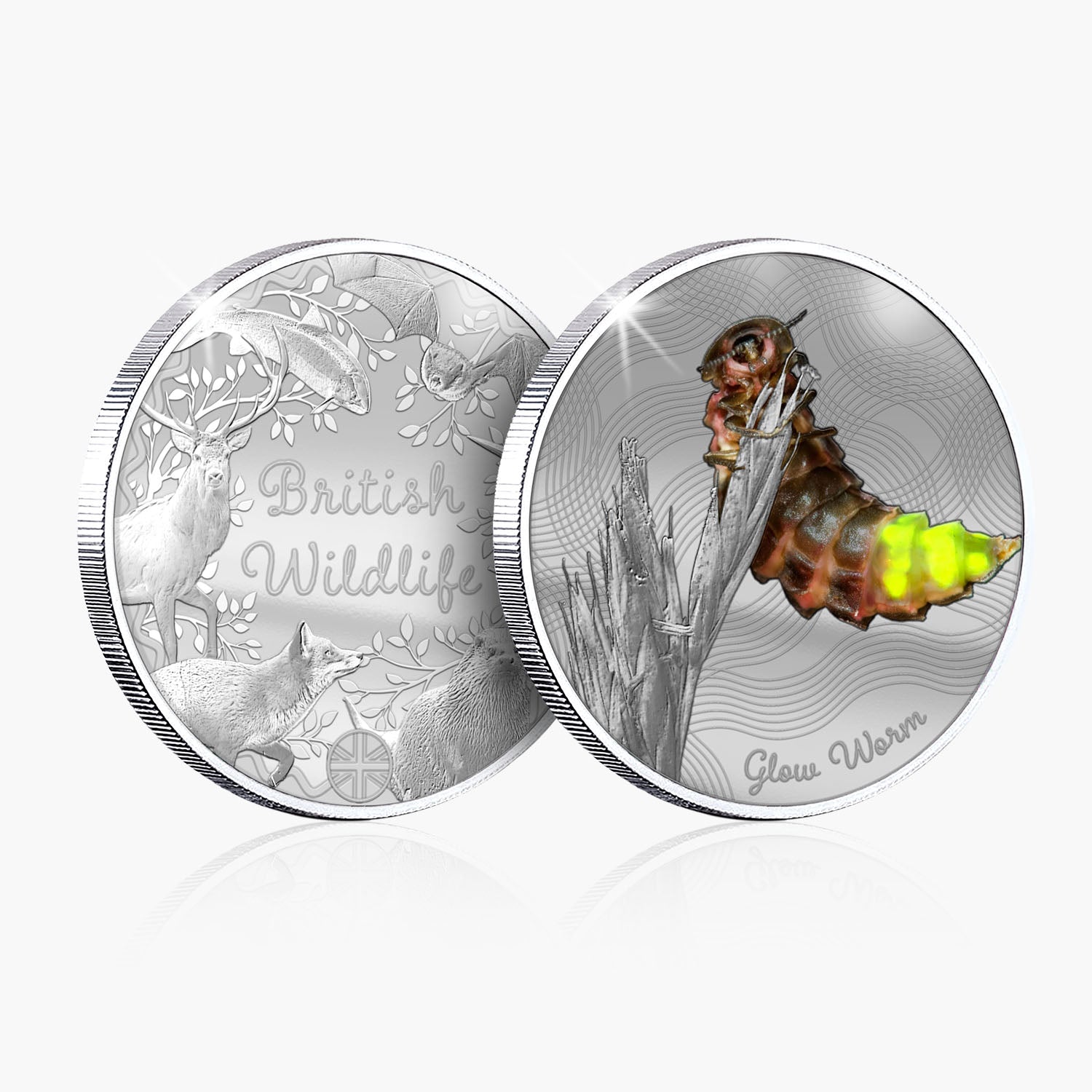 British Wildlife Glow Worm Silver Plated BU Commemorative