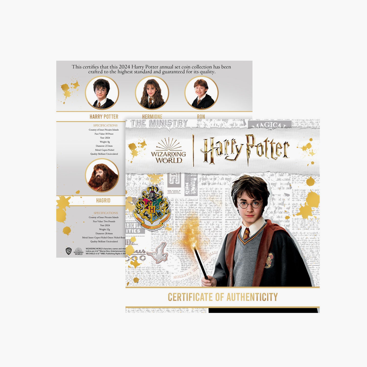 Le coffret de pièces de couleur officiel Harry Potter 2024 BU