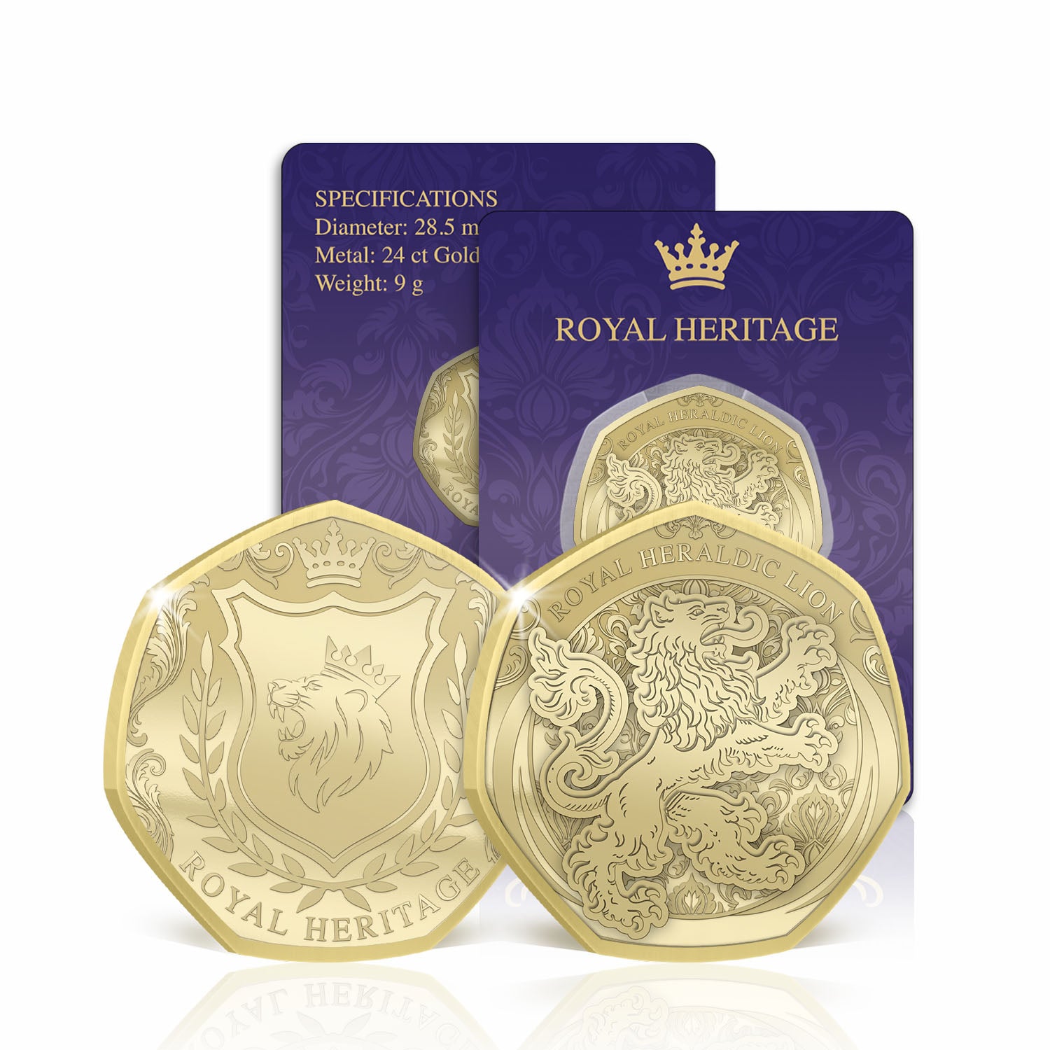 Royal Heritage Royal Heraldic Lion Gold Plated BU Commemorative