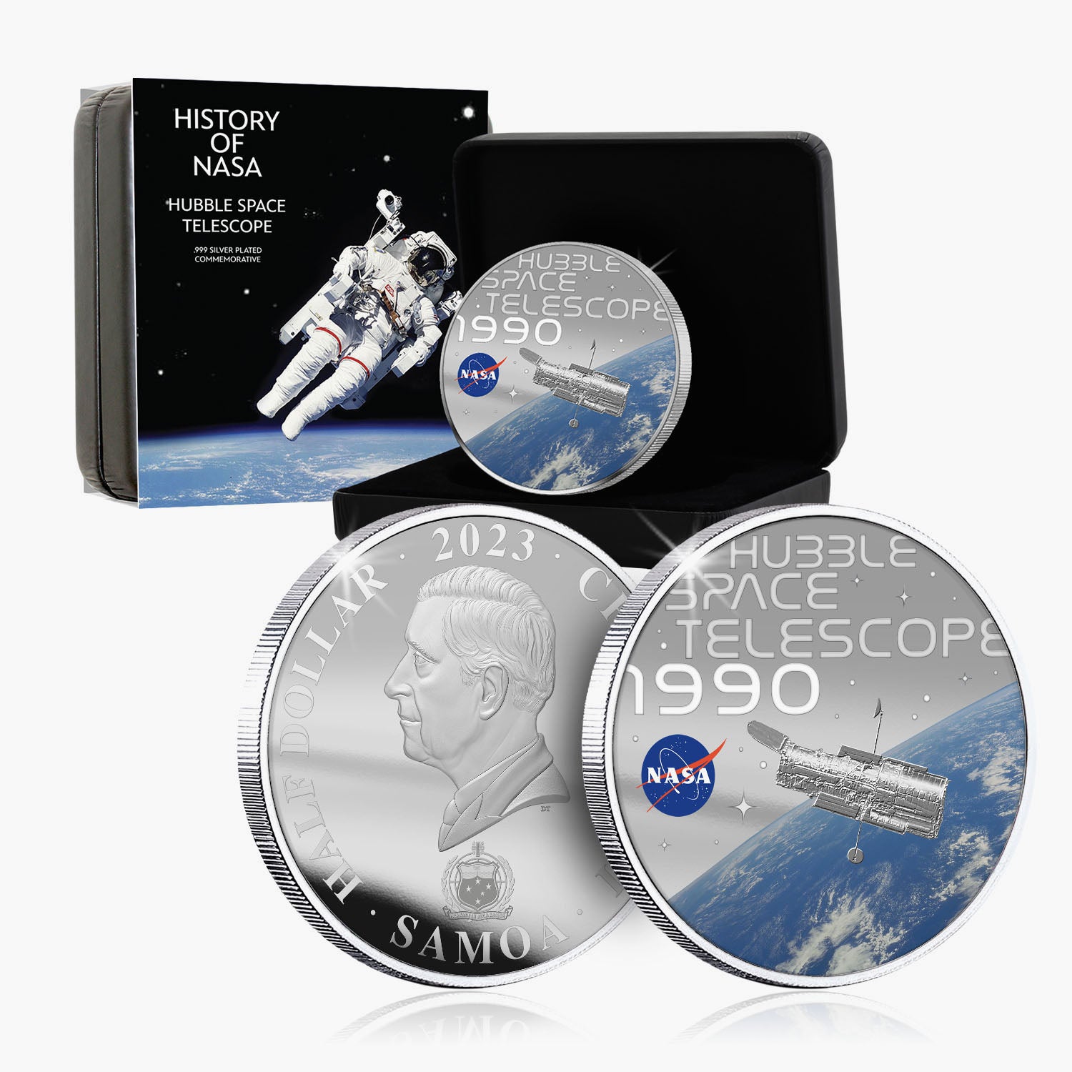 NASA 2023 ハッブル宇宙望遠鏡 50mm 銀メッキ コイン