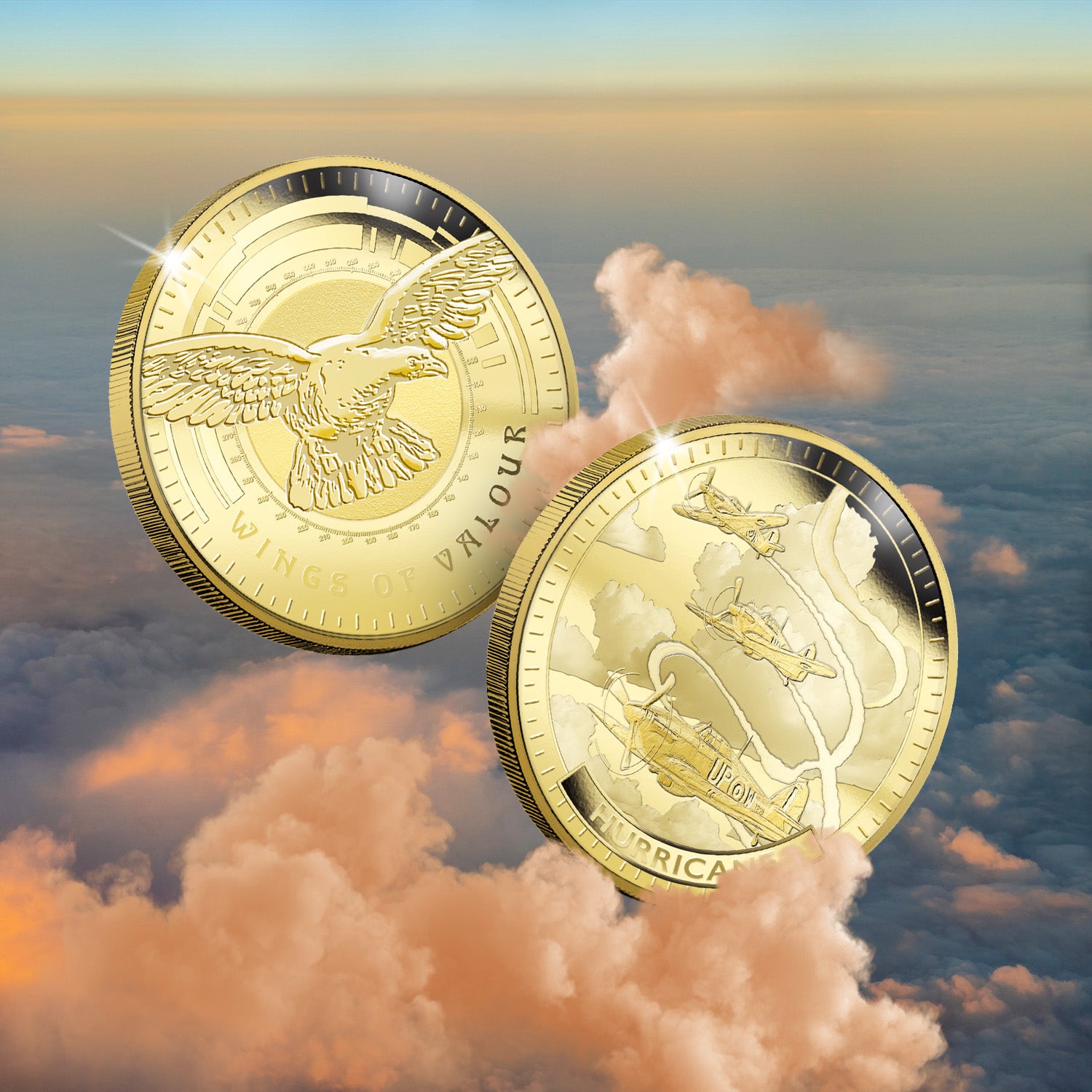 Wings of Valour – Hurricane 24 Carat Gold Plated Medal