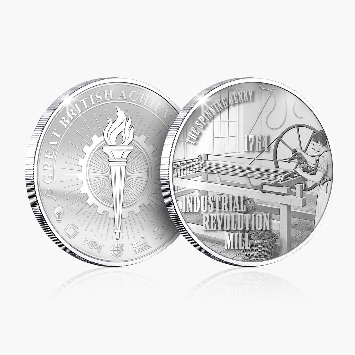 Great British Achievements Industrial Revolution Mill Silver Plated BU Commemorative