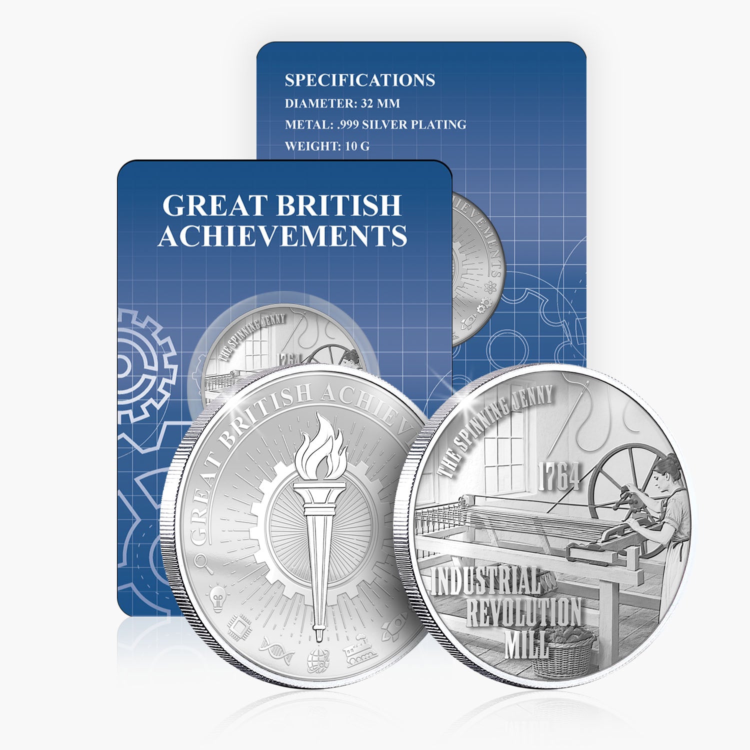 Great British Achievements Industrial Revolution Mill Silver Plated BU Commemorative