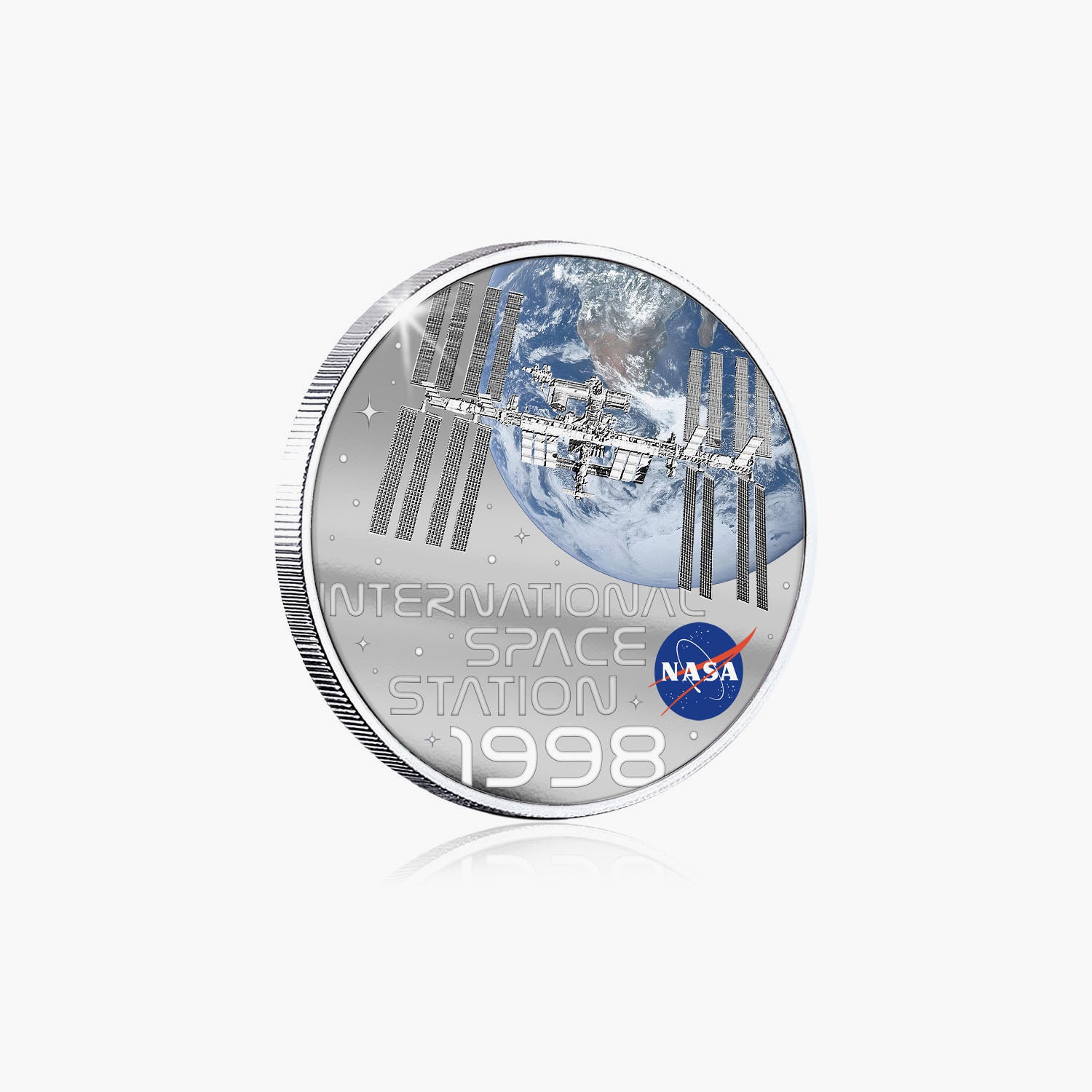 NASA 2023 Station spatiale internationale Pièce de 50 mm plaquée argent 2023