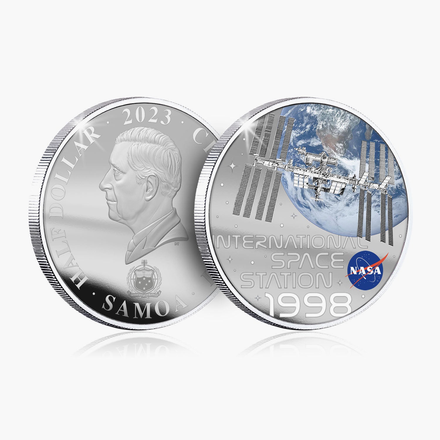 NASA 2023 Station spatiale internationale Pièce de 50 mm plaquée argent 2023