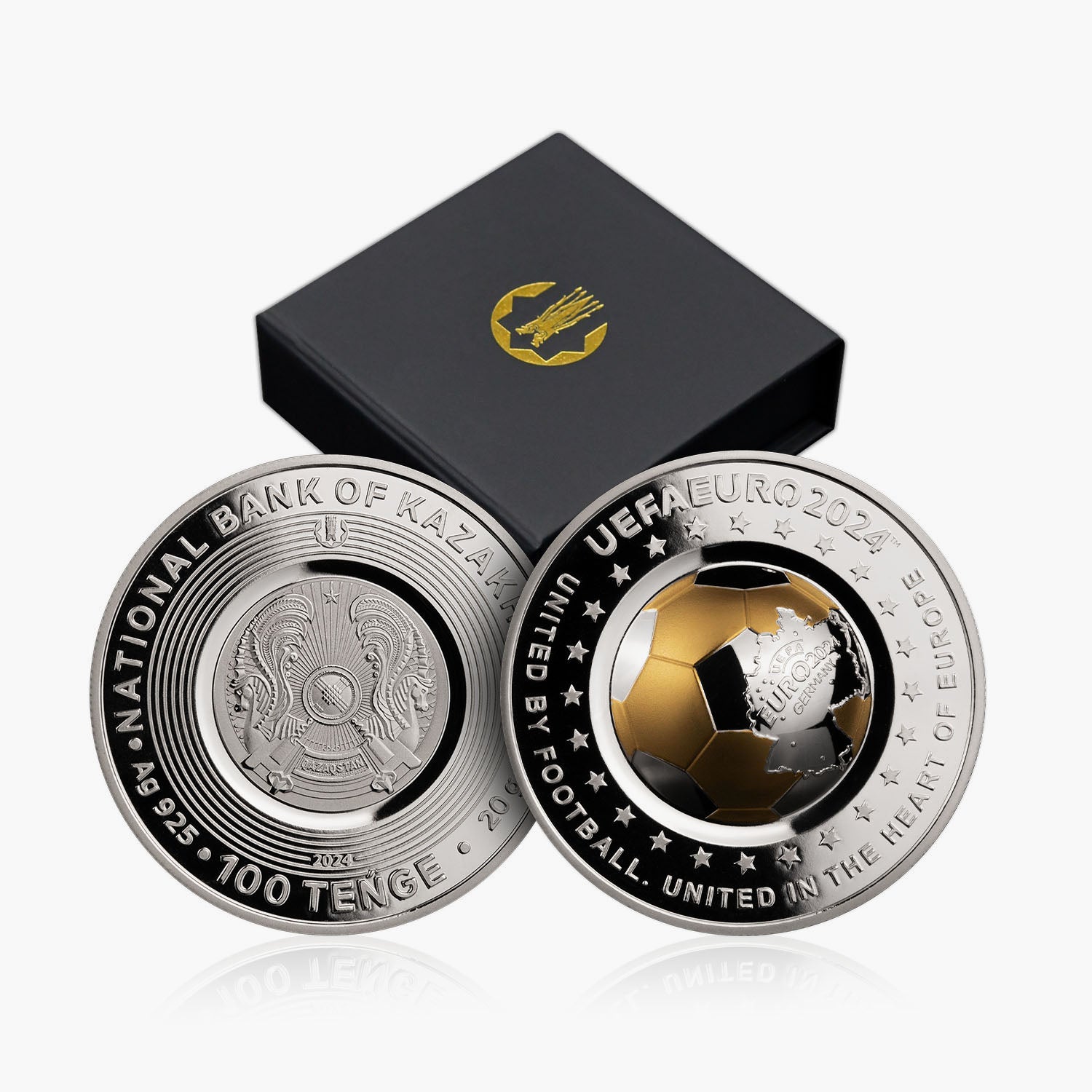 Pièce d'argent 3D officielle en forme de dôme de l'UEFA EURO 2024