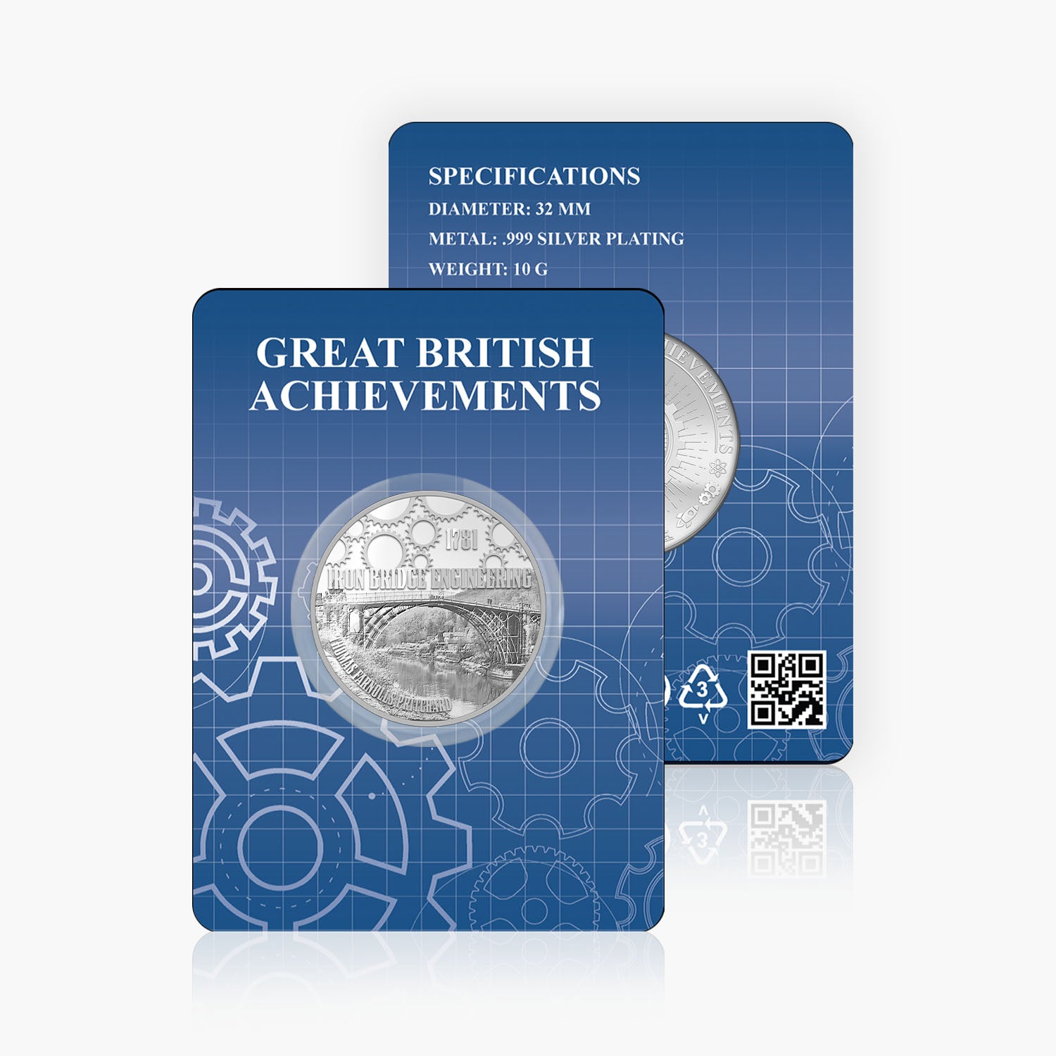 Great British Achievements Iron Bridge Engineering Silver Plated BU Commemorative