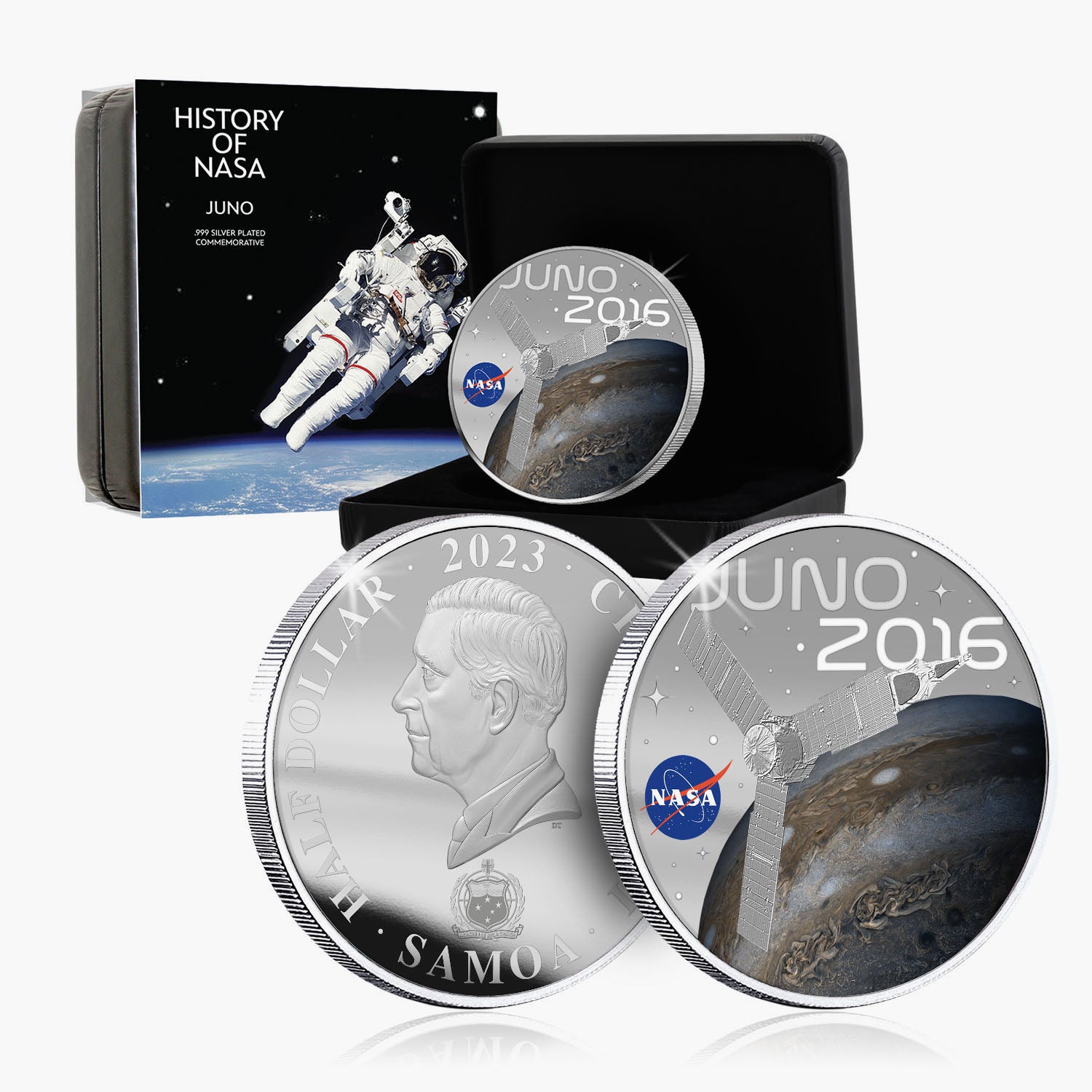 NASA 2023 Juno 50mm 銀メッキ コイン
