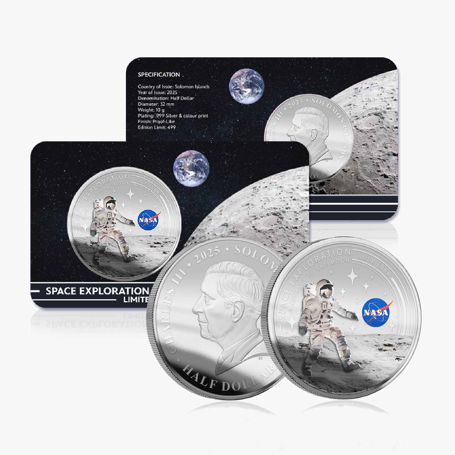NASA Space Exploration: A Journey to the Moon 2025 Silver Plated BU Coin