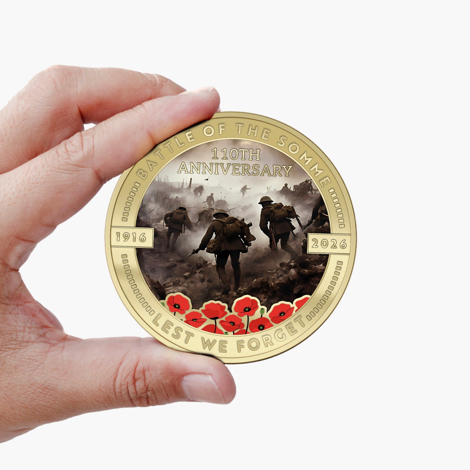 Battle of the Somme 110th Anniversary 50mm Gold-Plated Coin Luxe Edition