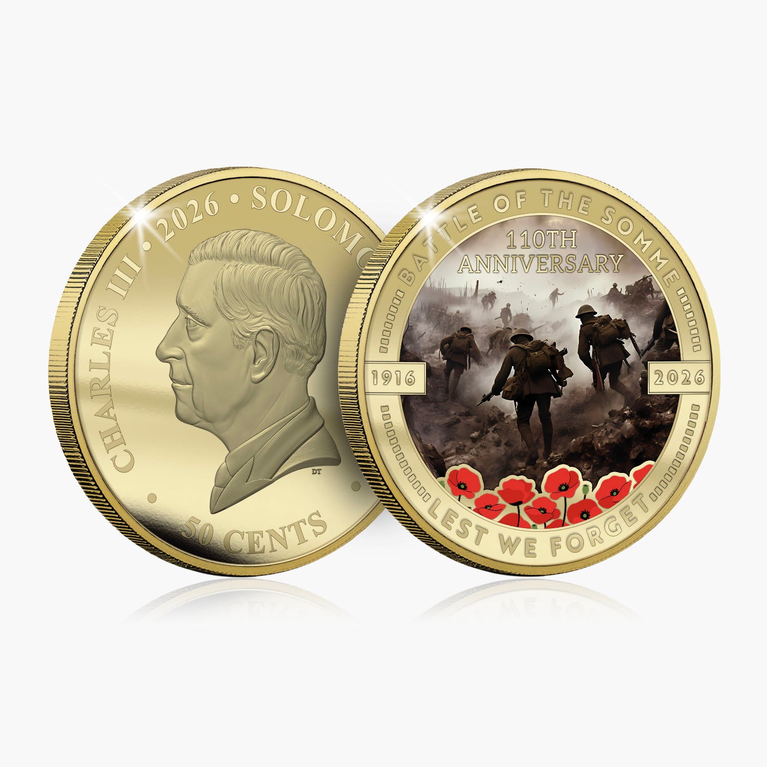 Battle of the Somme 110th Anniversary 50mm Gold-Plated Coin Luxe Edition