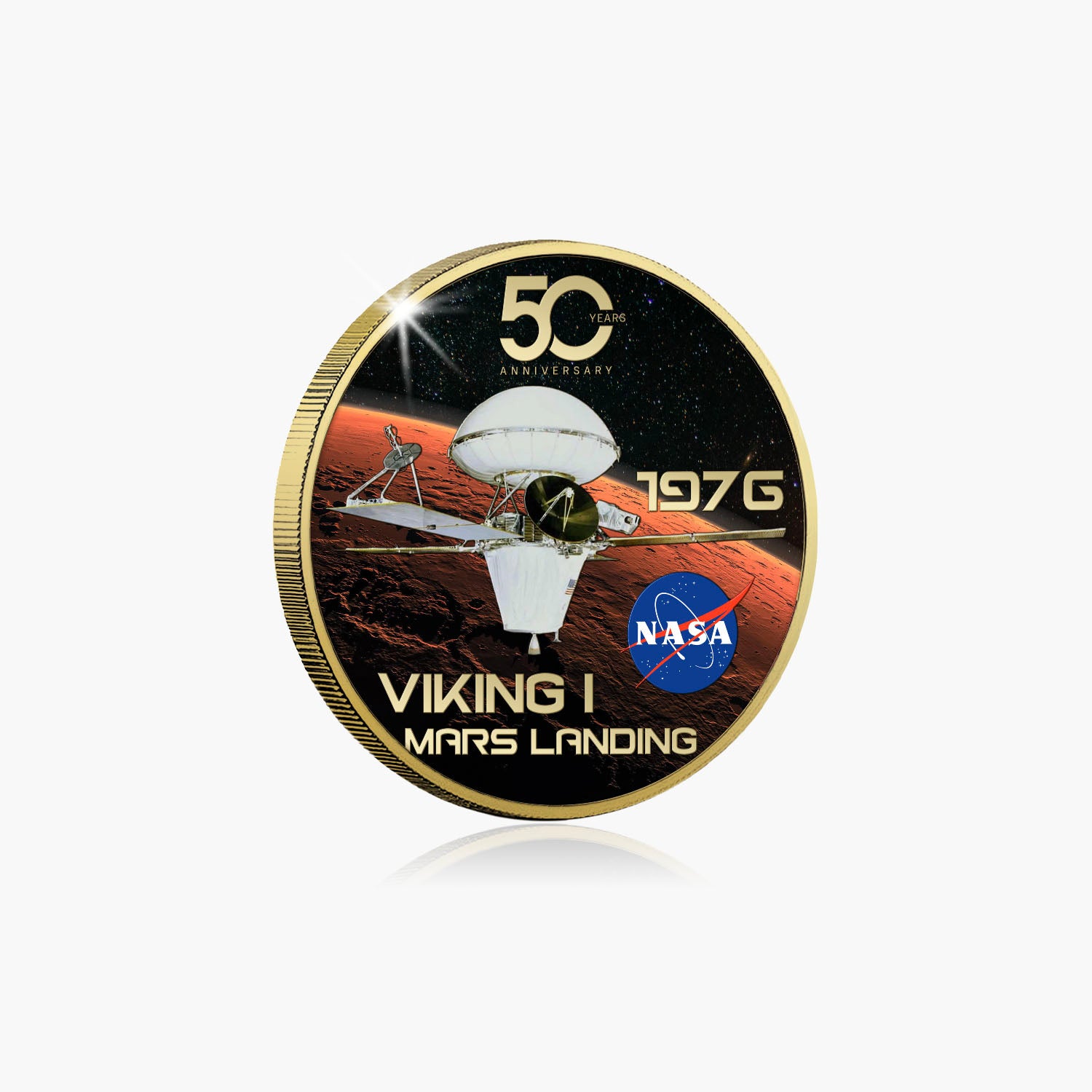 NASA Viking 1 Mars Landing 50mm Gold-Plated Coin Luxe Edition