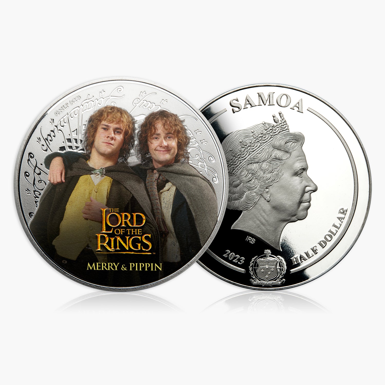 LOTR Merry & Pippin Silver Plated Half Dollar Coin