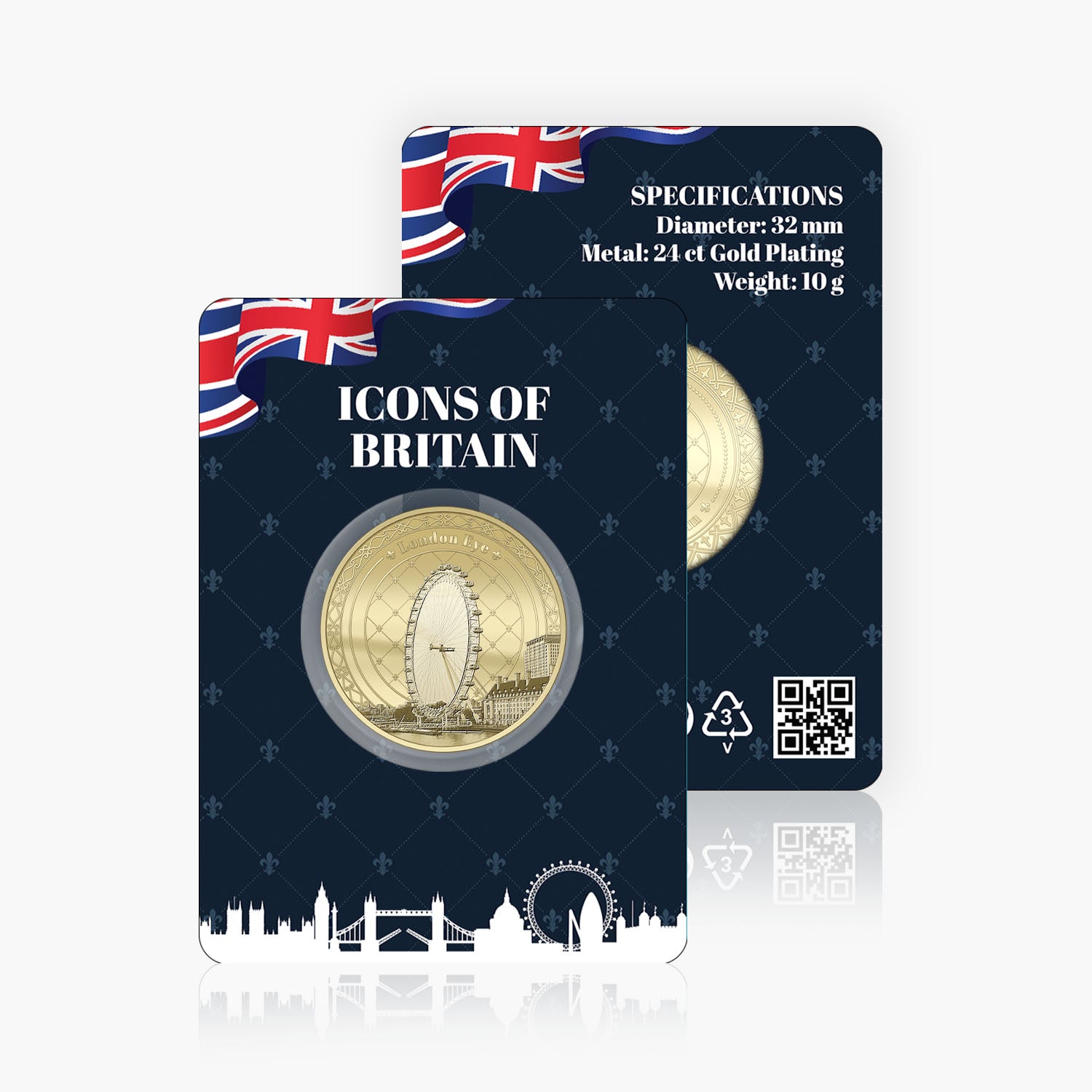 Icons of Britain London Eye Gold Plated BU Commemorative
