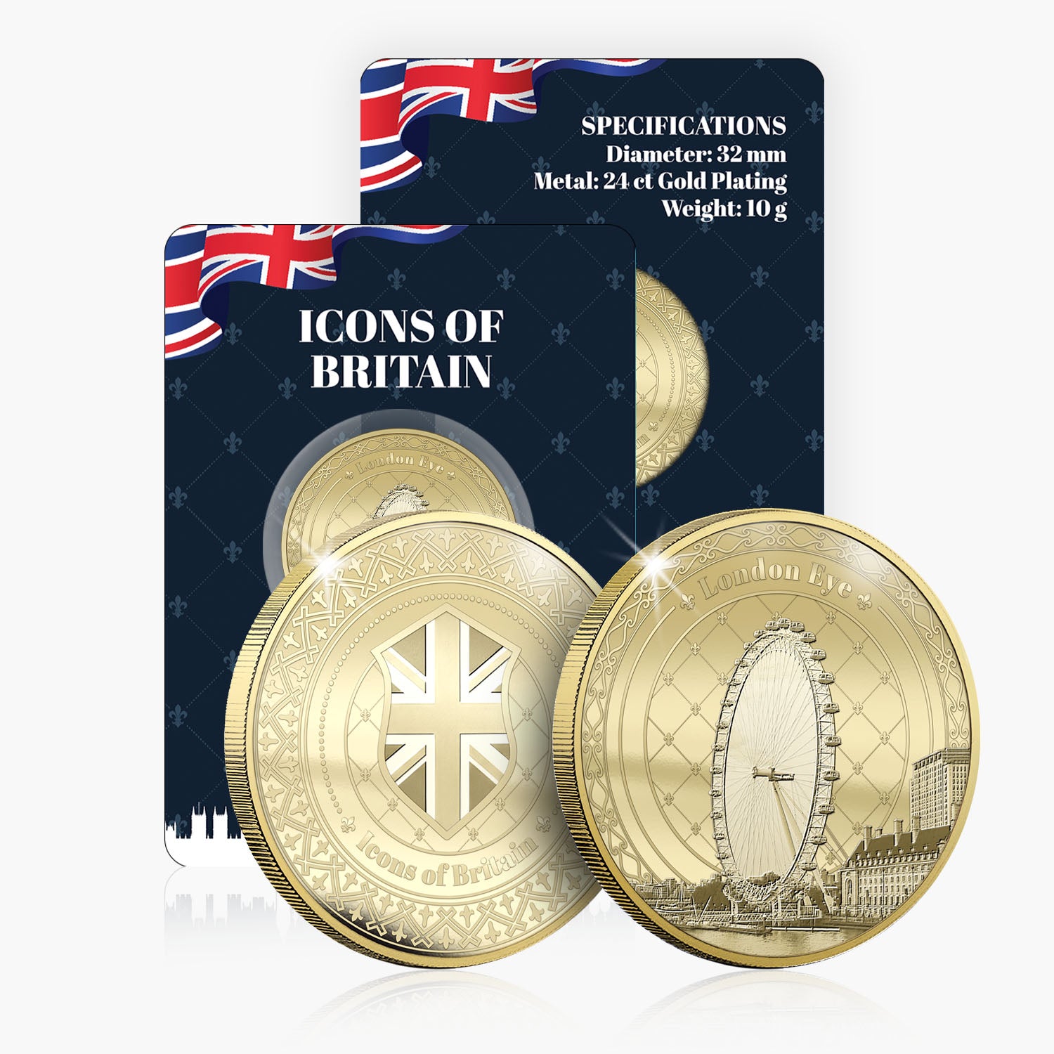 Icons of Britain London Eye Gold Plated BU Commemorative