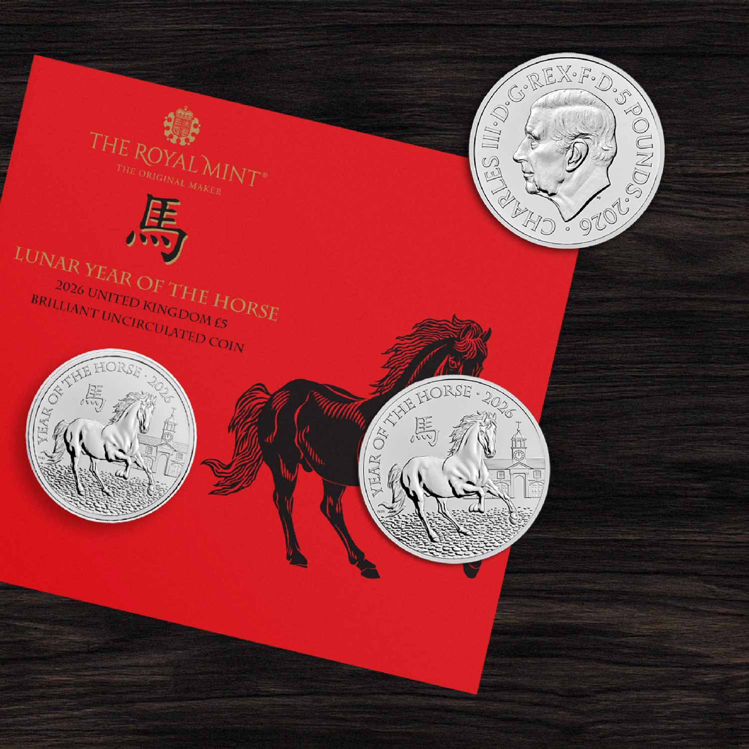 Lunar Year of the Horse 2026 UK £5 Brilliant Uncirculated Coin