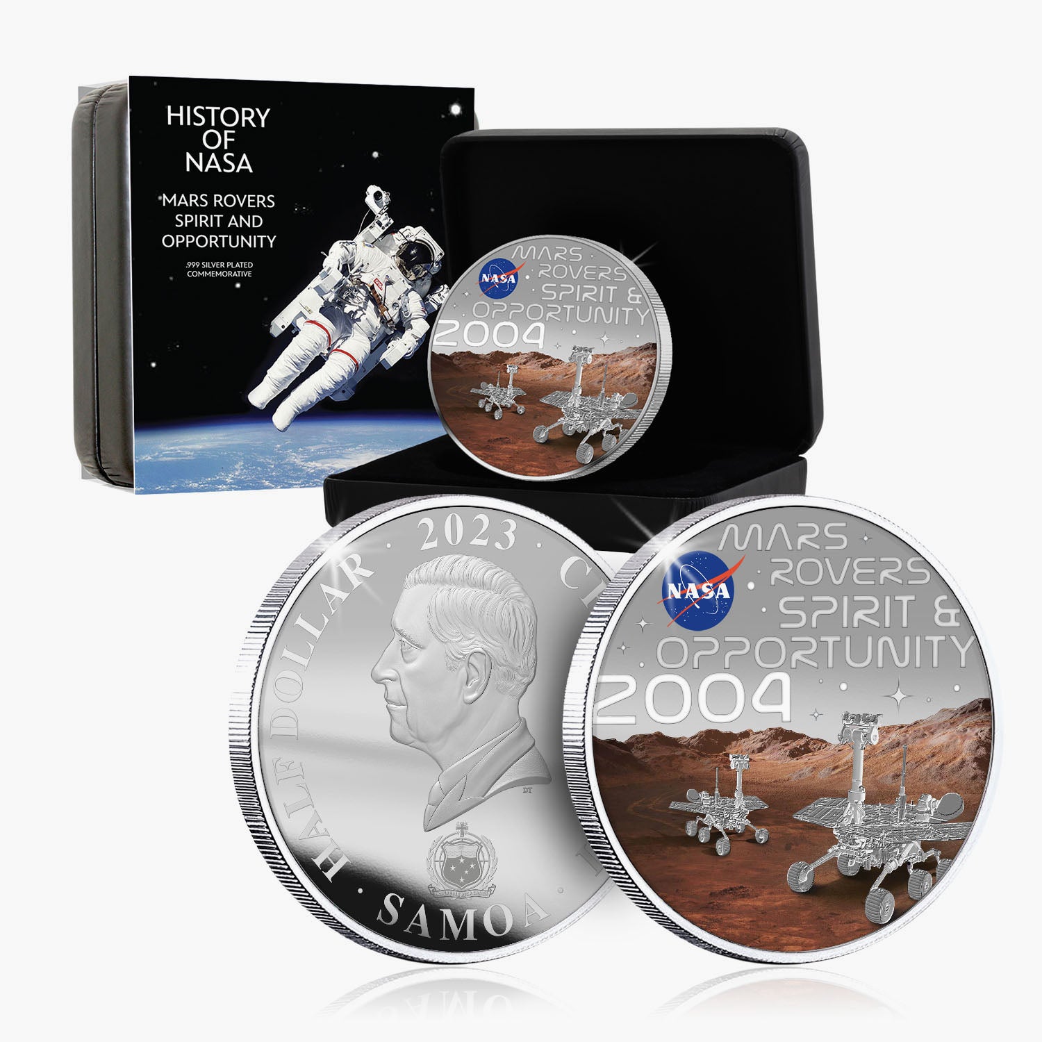 NASA 2023 Mars Rovers 50mm Silver-plated Coin