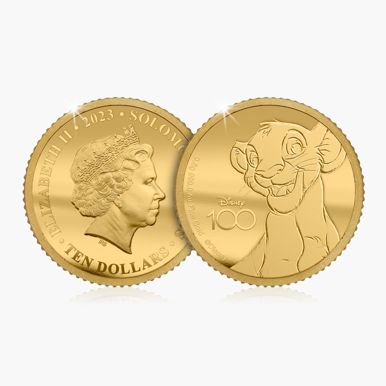 Pièce en or massif du Roi Lion du 100e anniversaire de Disney