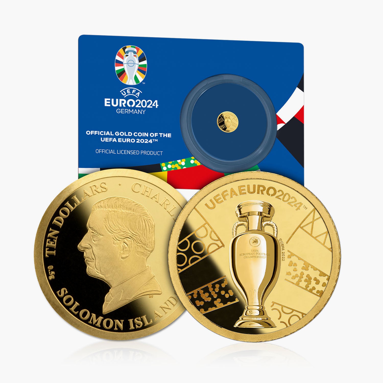 Pièce officielle du mini-trophée d'or de l'UEFA EURO 2024