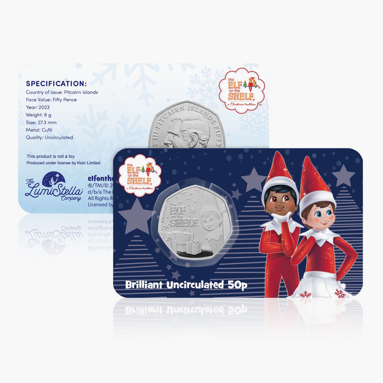 The Official Elf on the Shelf 2023 BU 50p Coin
