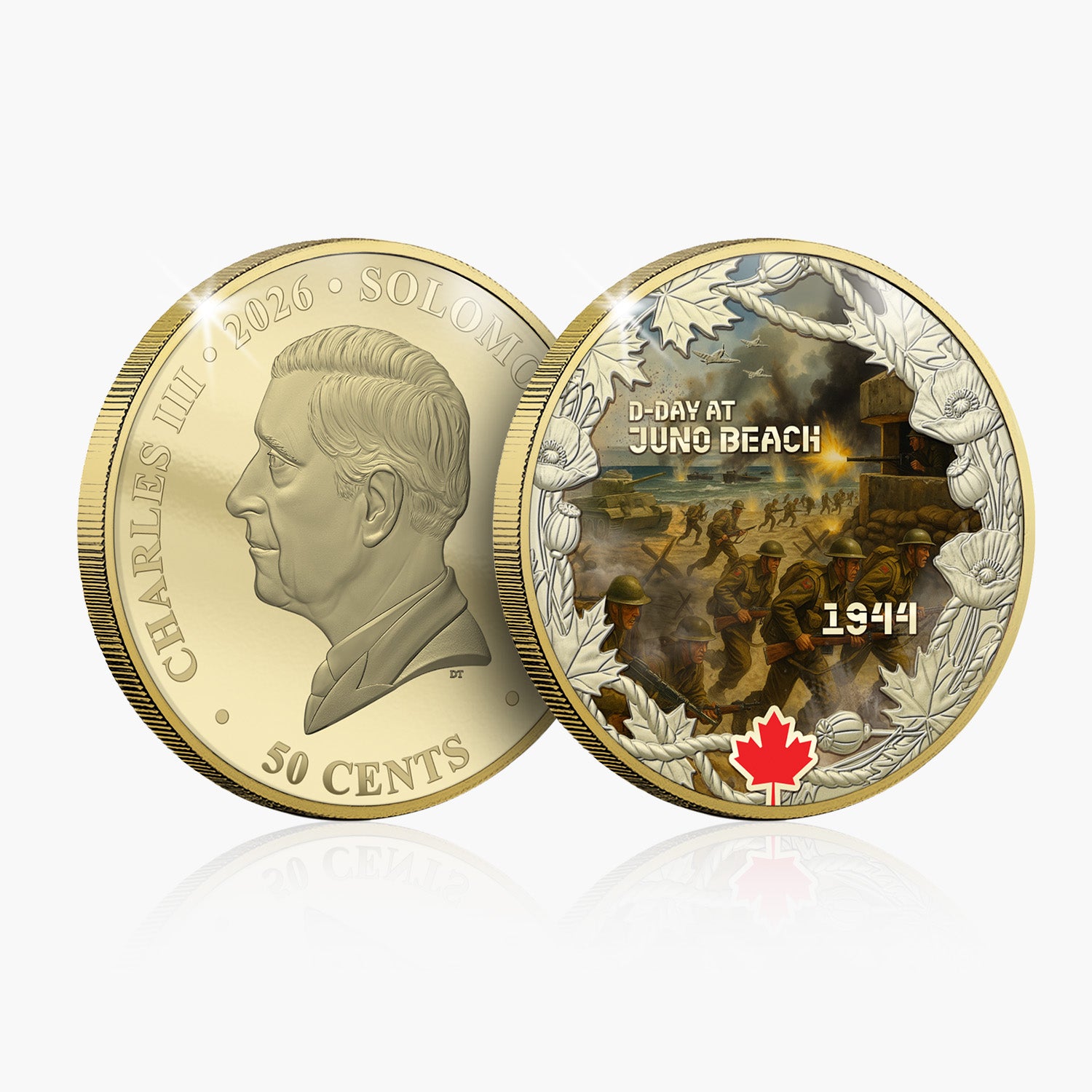 Canadian Legacy of Valour - D Day at Juno Beach Gold Plated Coin