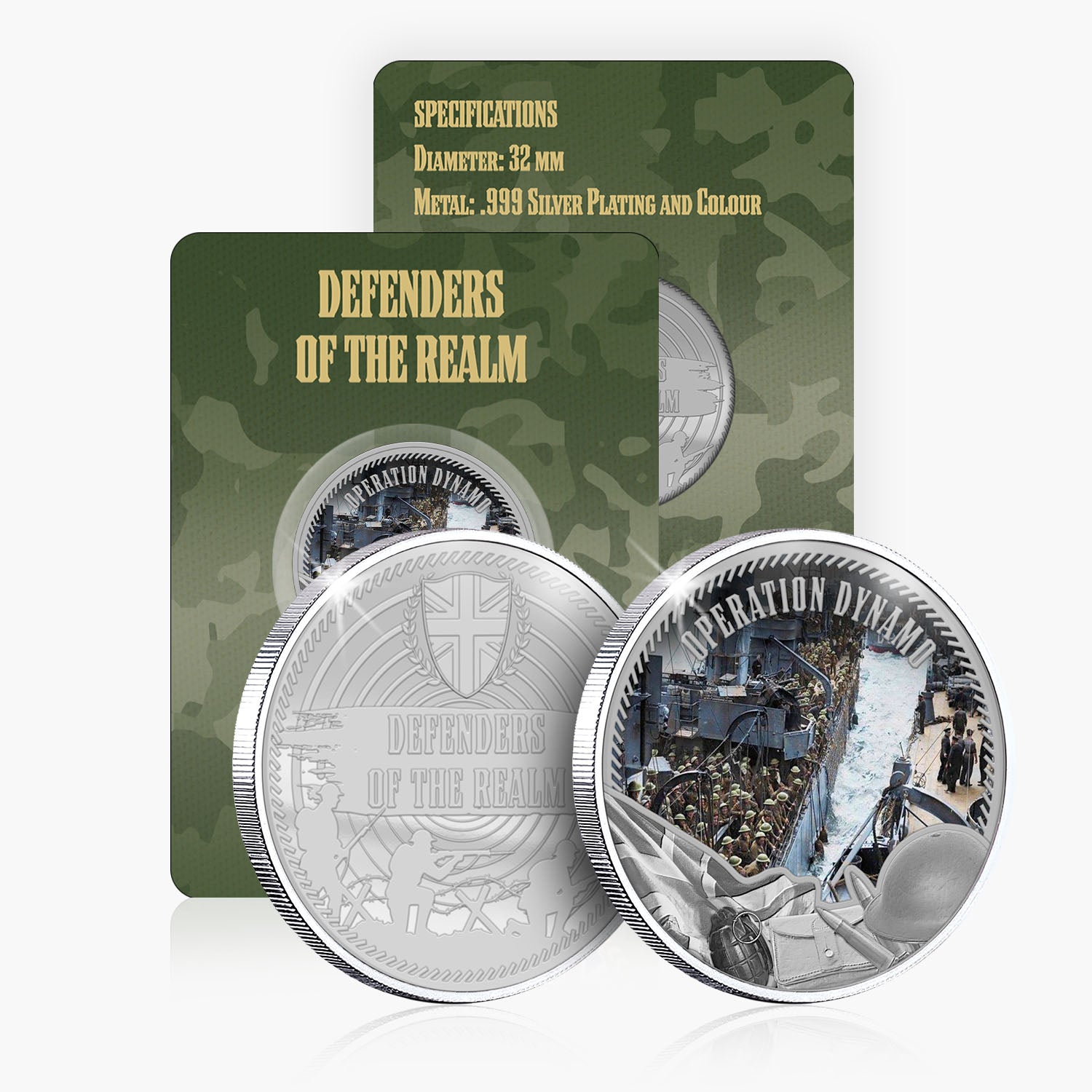 Defenders of the Realm Operation Dynamo Dunkirk Silver Plated BU Commemorative