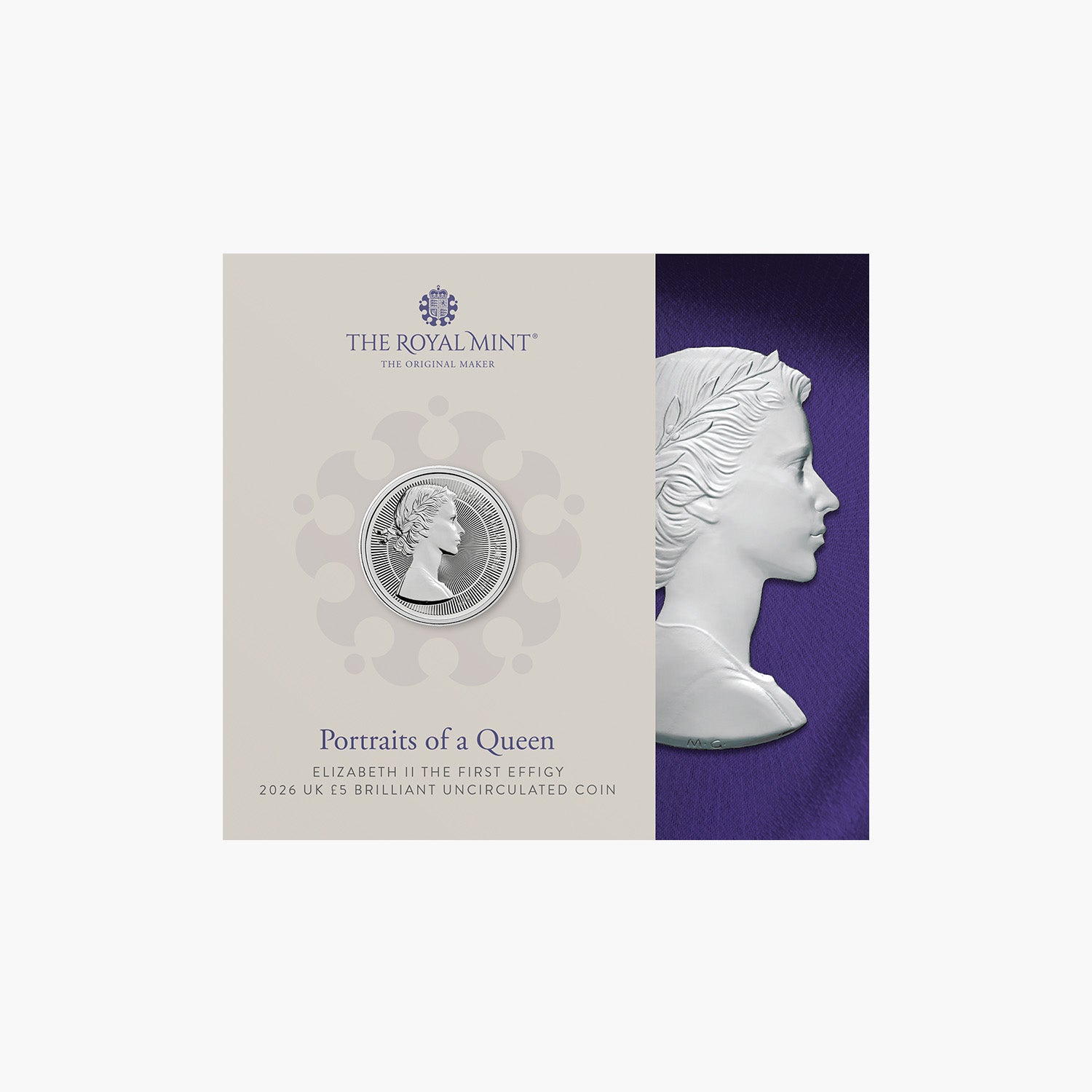 Elizabeth II First Effigy 2026 UK £5 BU Coin | Portraits of a