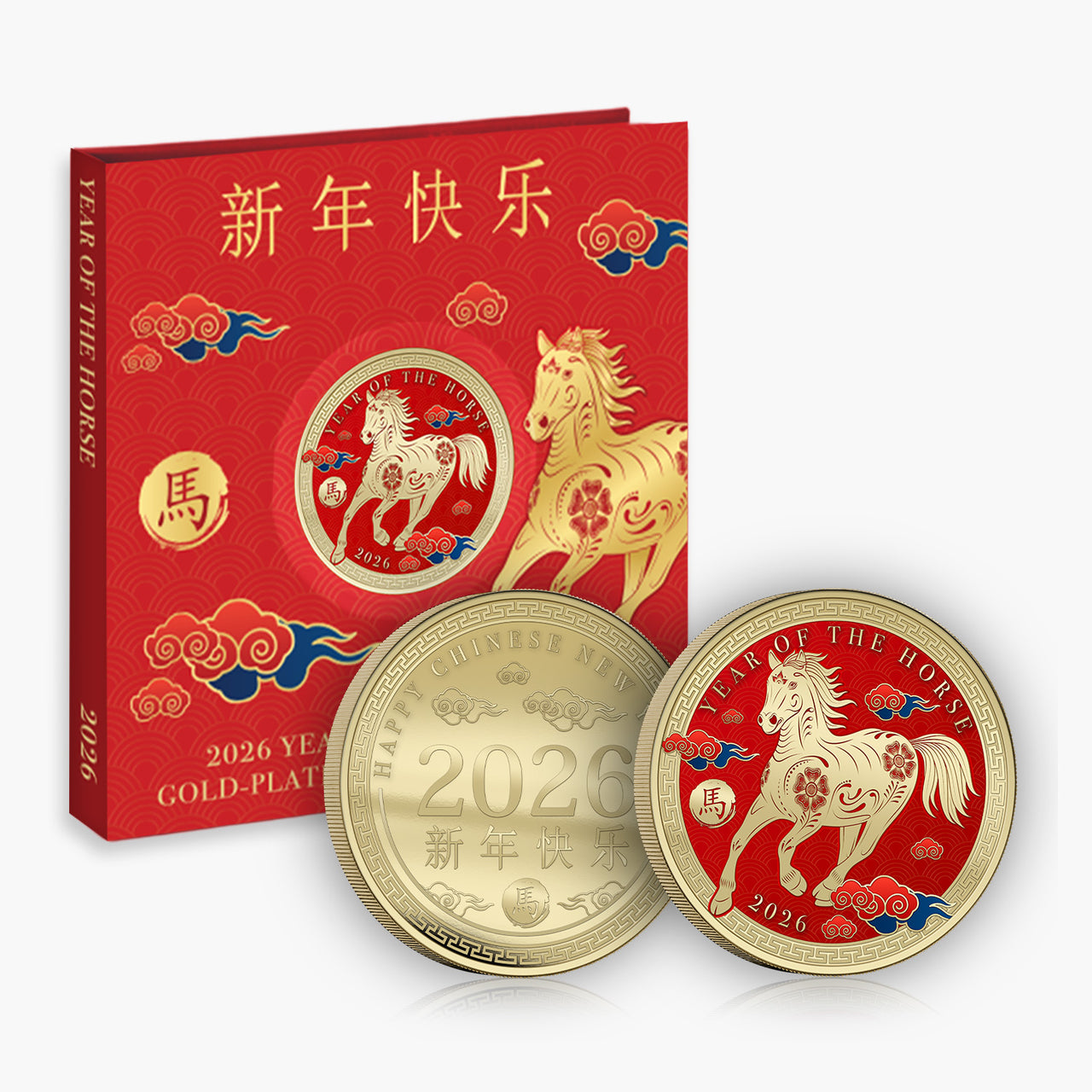 2026 Year of The Horse 24K 50mm Gold Plated Commemorative