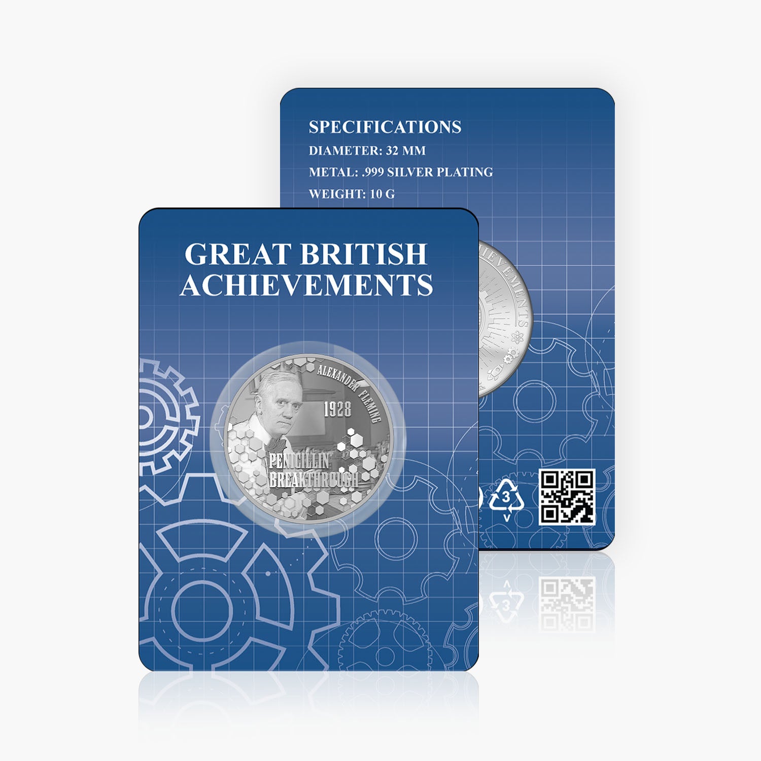 Great British Achievements Penicillin Breakthrough Silver Plated BU Commemorative