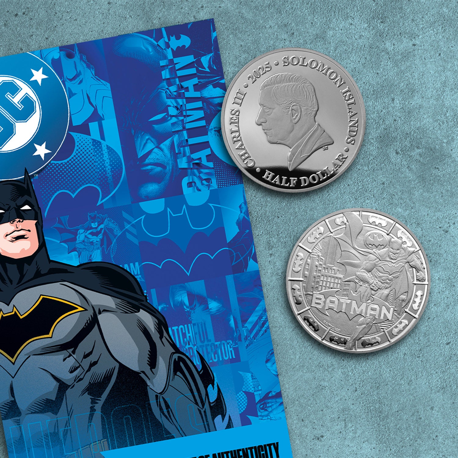The Shadows of Gotham Batman 2025 .999 Silver Plated Coin