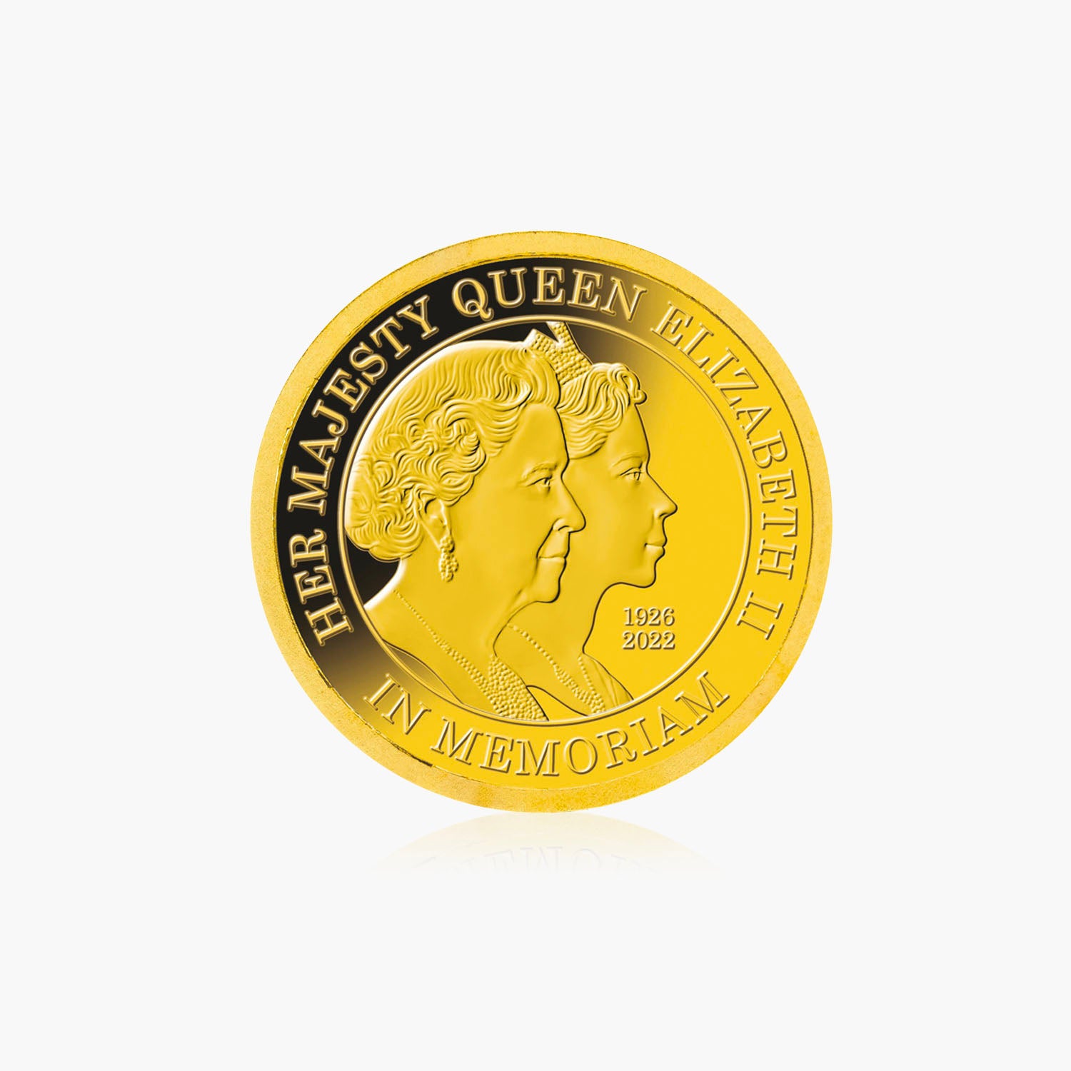Queen Elizabeth II Double Portrait Solid Gold Coin