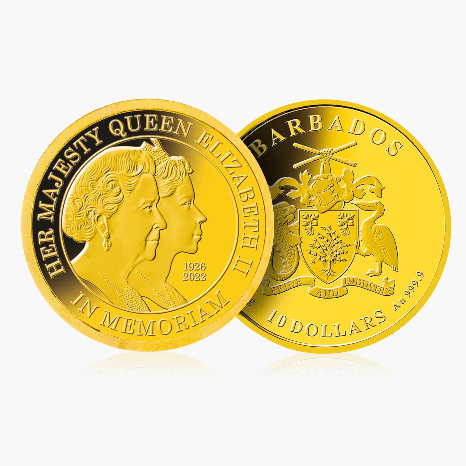Queen Elizabeth II Double Portrait Solid Gold Coin