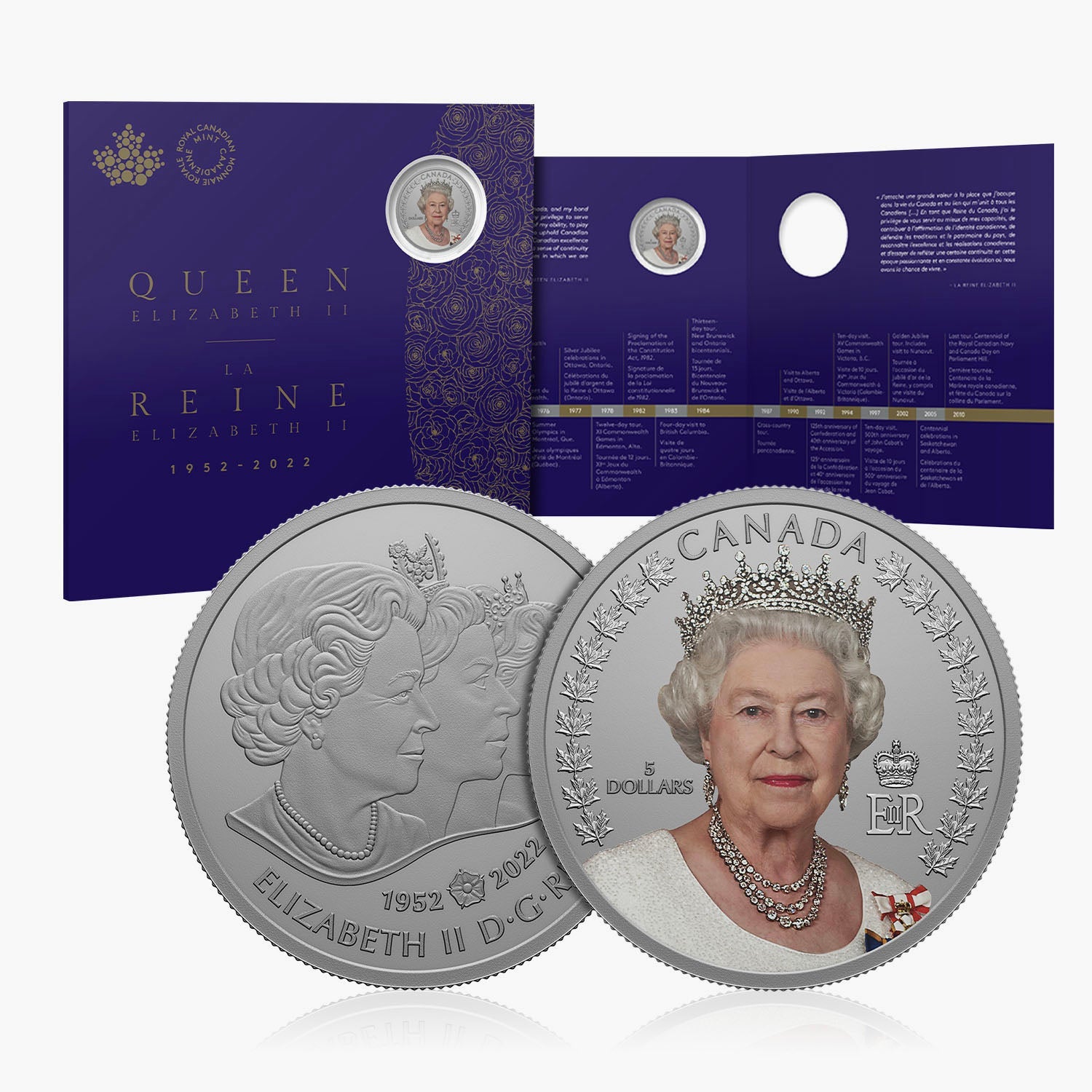 A Portrait of Queen Elizabeth II 2022 Fine Silver Coin & Stamp Bundle