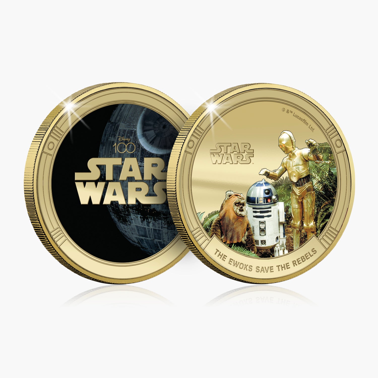 D100 Star Wars The Ewoks Save The Rebels Gold Plated Commemorative
