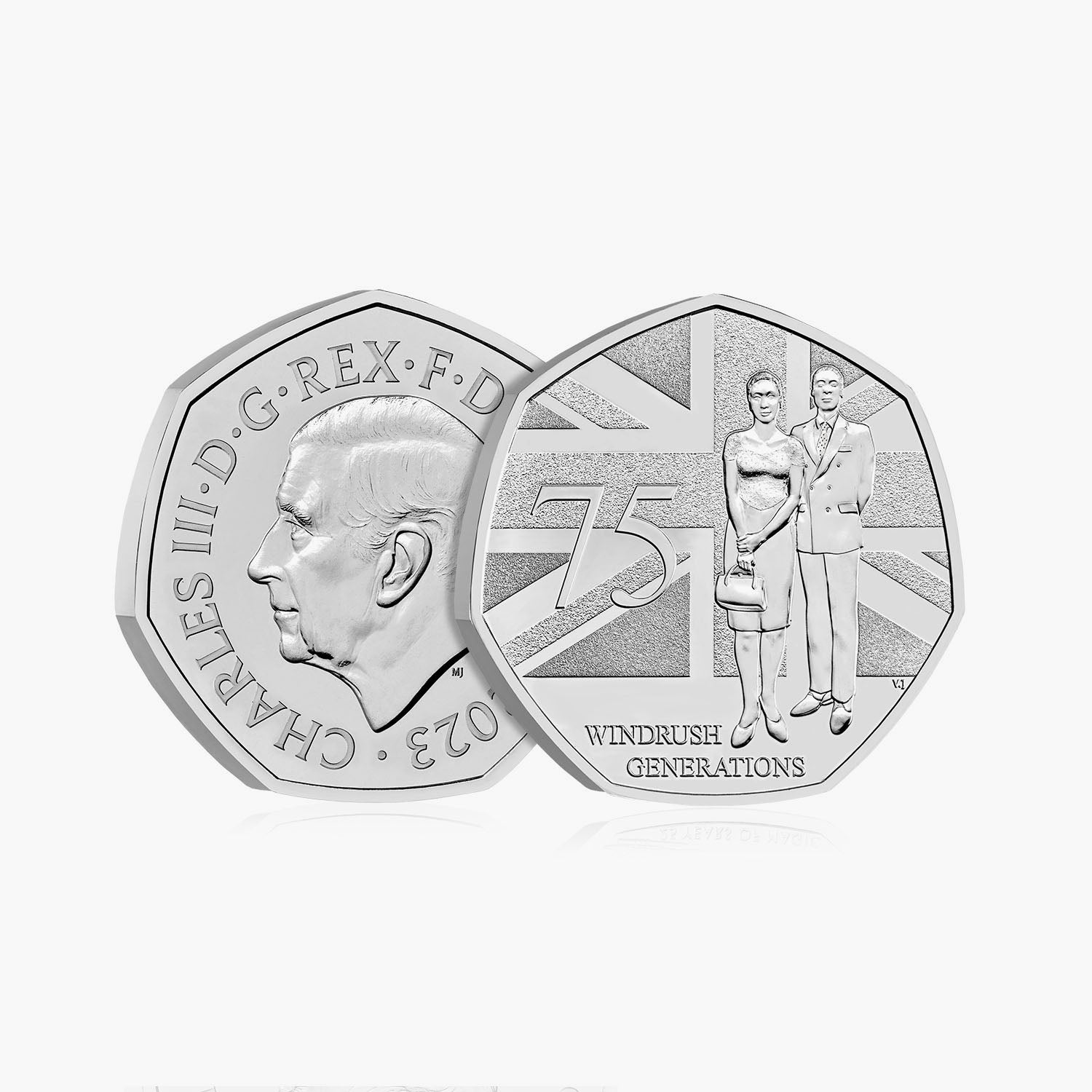 75 ans de la génération Windrush 2023 UK 50p Brilliant Uncirculated Coin
