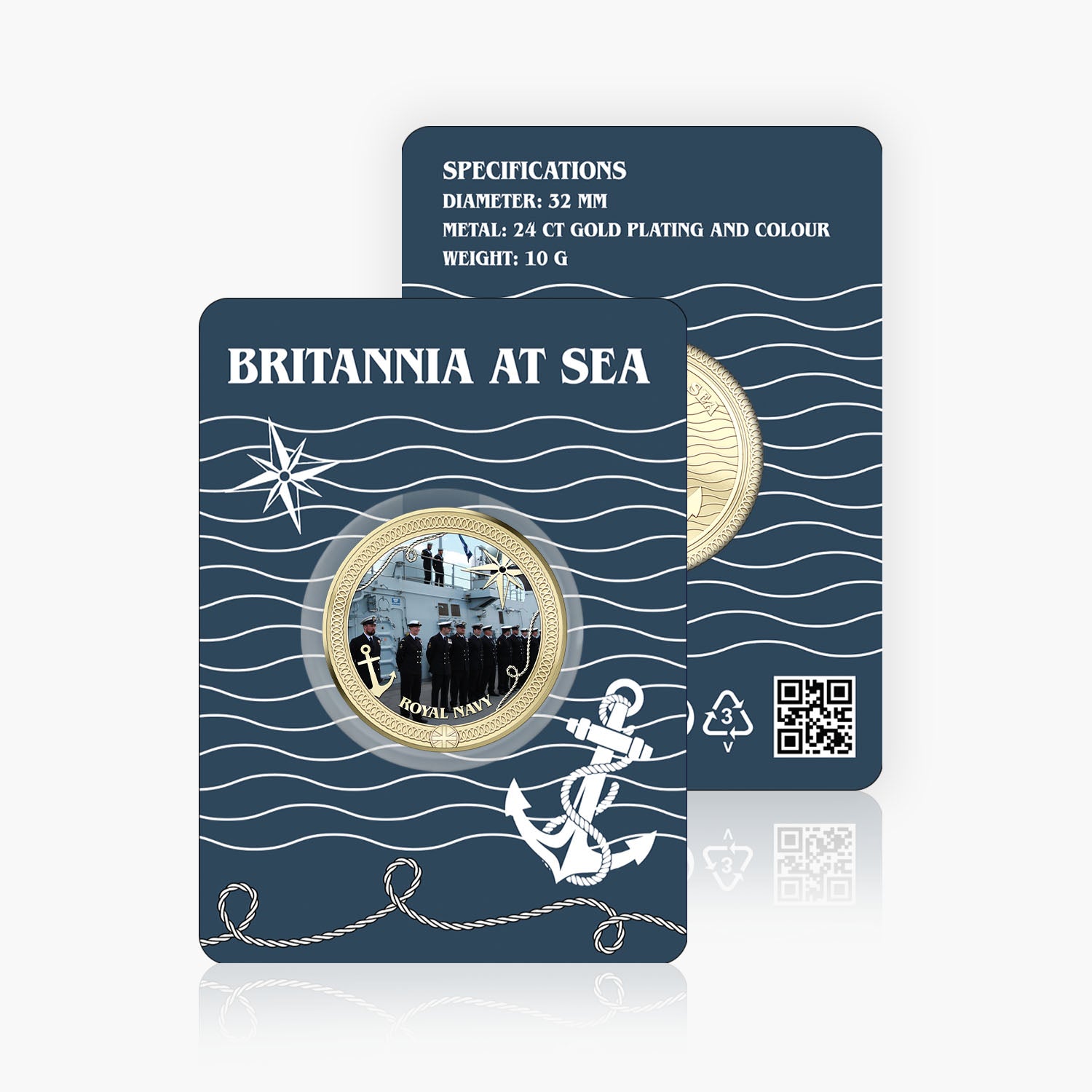 Britannia at Sea Royal Navy Ensign Gold Plated BU Commemorative